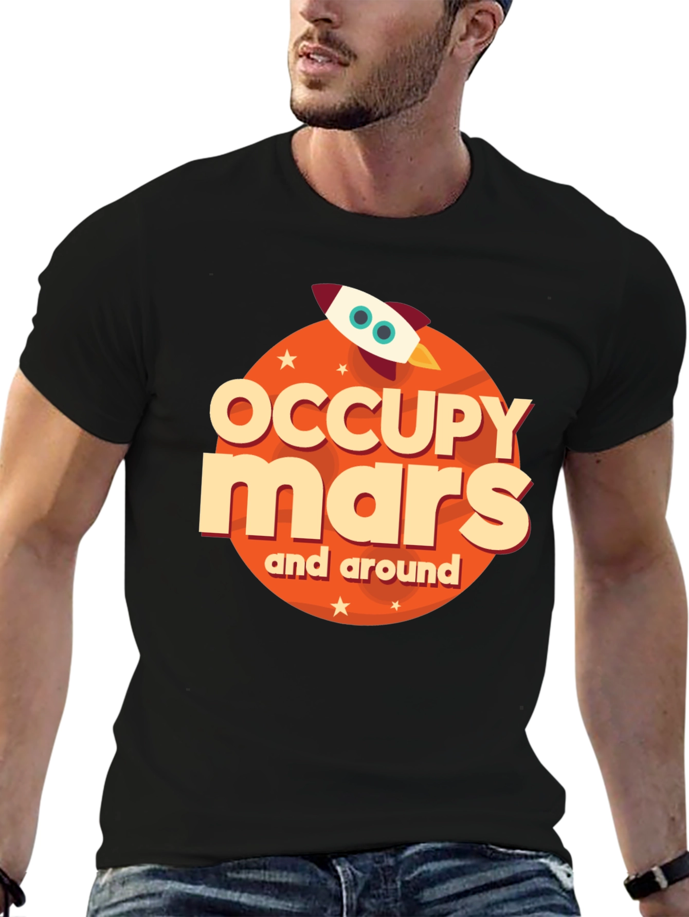 Black Occupy Mars Graphic Tee view 6