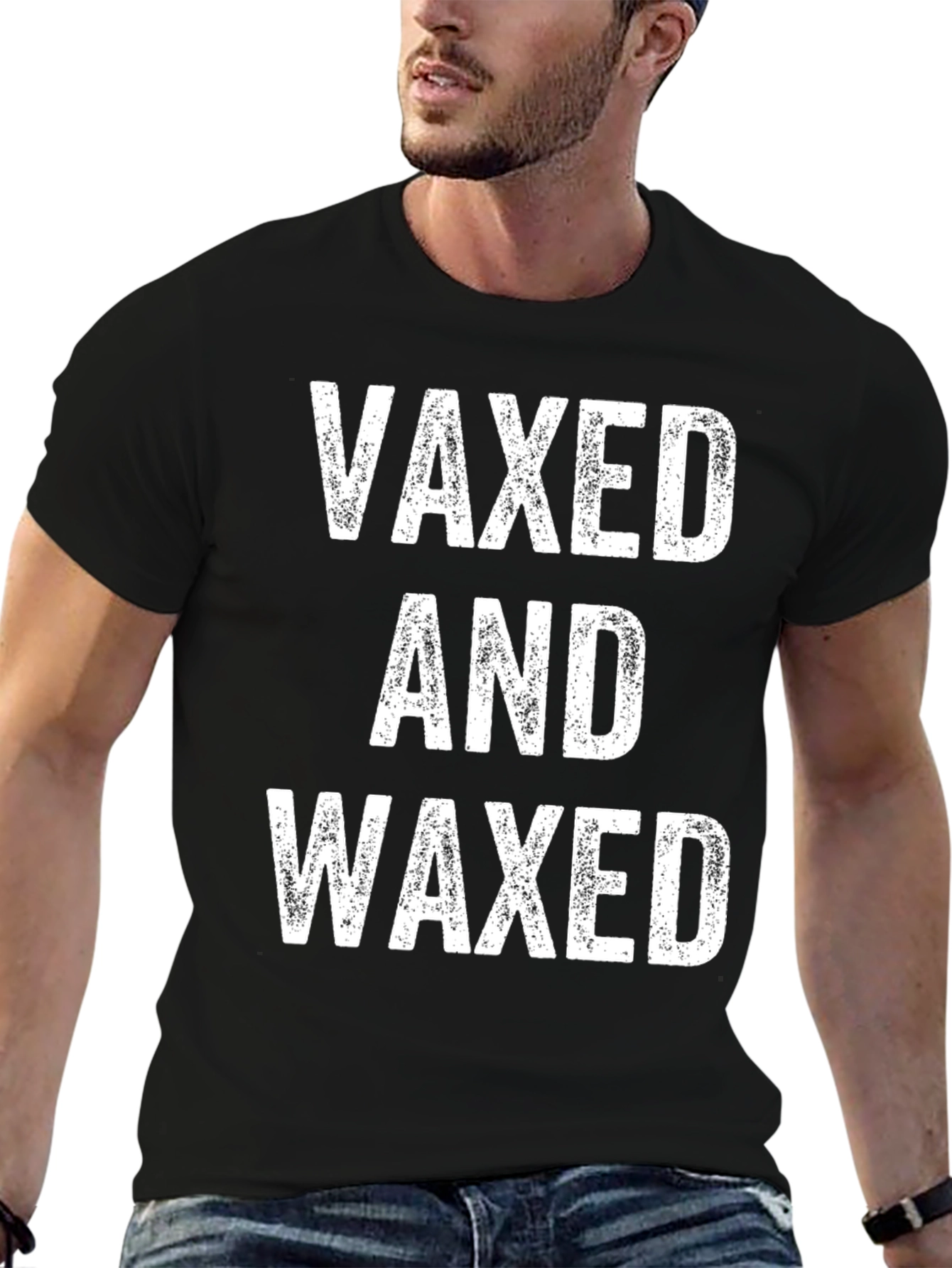 Black Vaxed and Waxed Graphic Tee - Black view 6