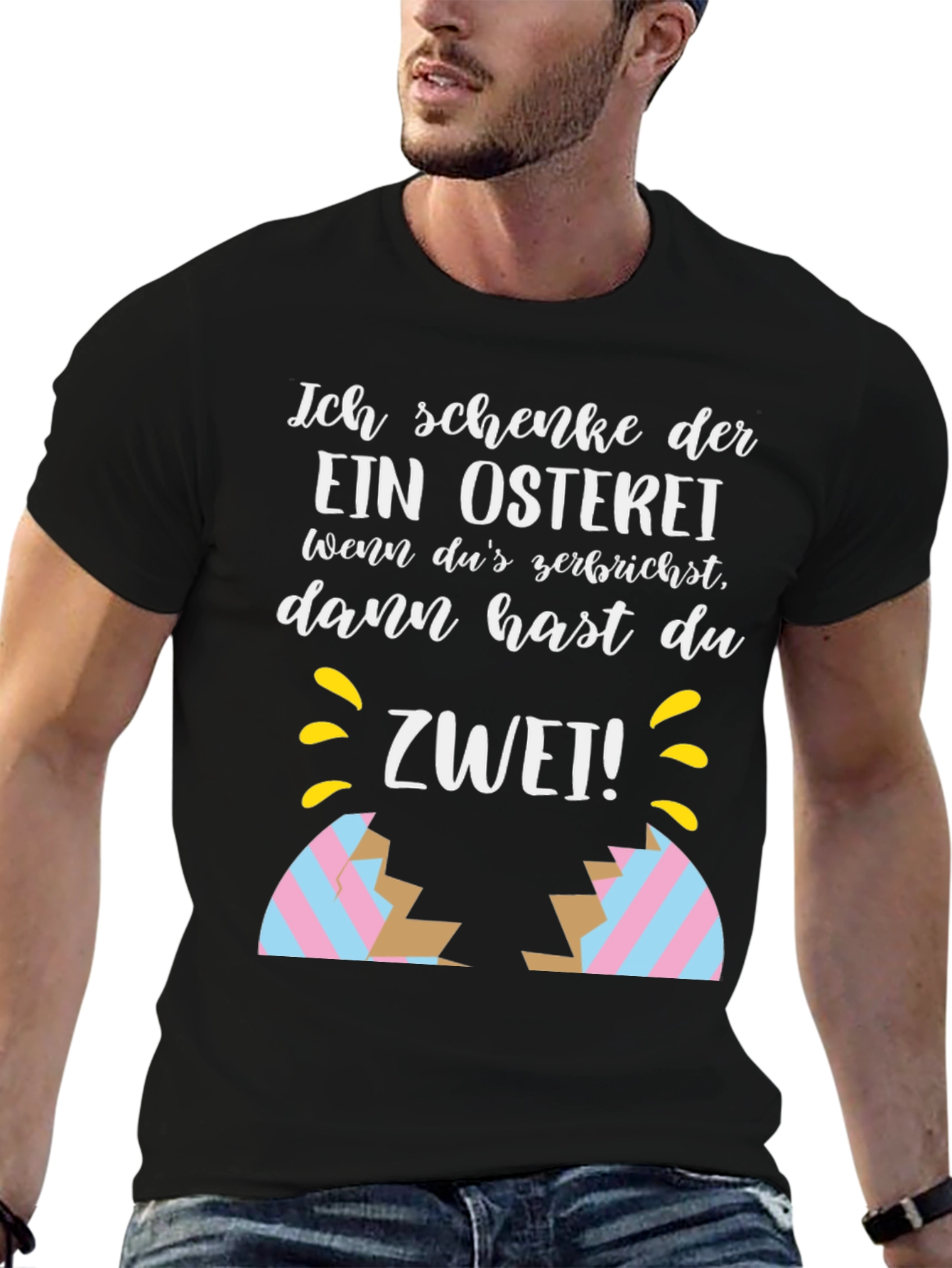 Black Funny Easter Egg Cracked Shirt: Ich Schenke Dir view 6