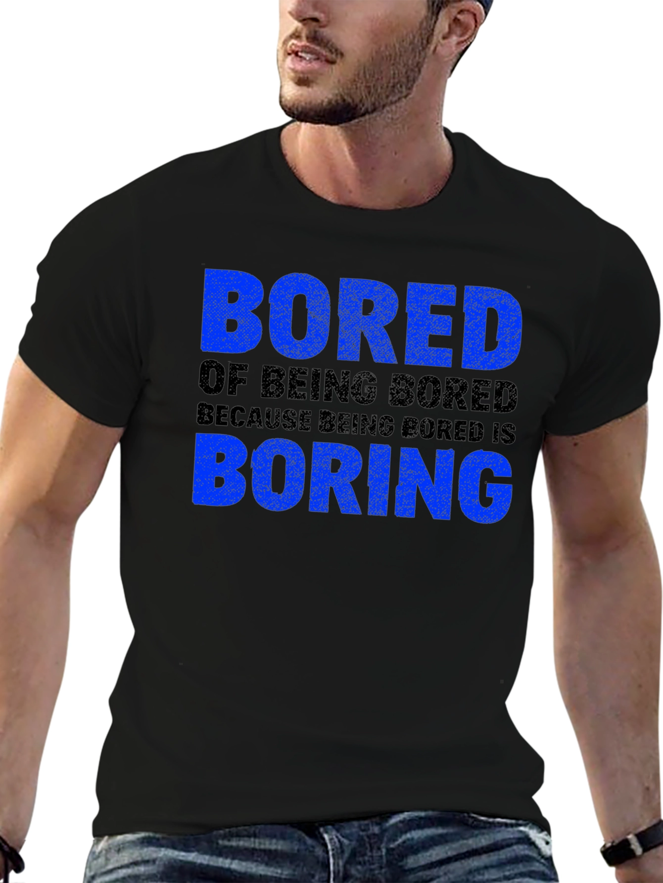 Black Bored of Being Bored T-Shirt view 6
