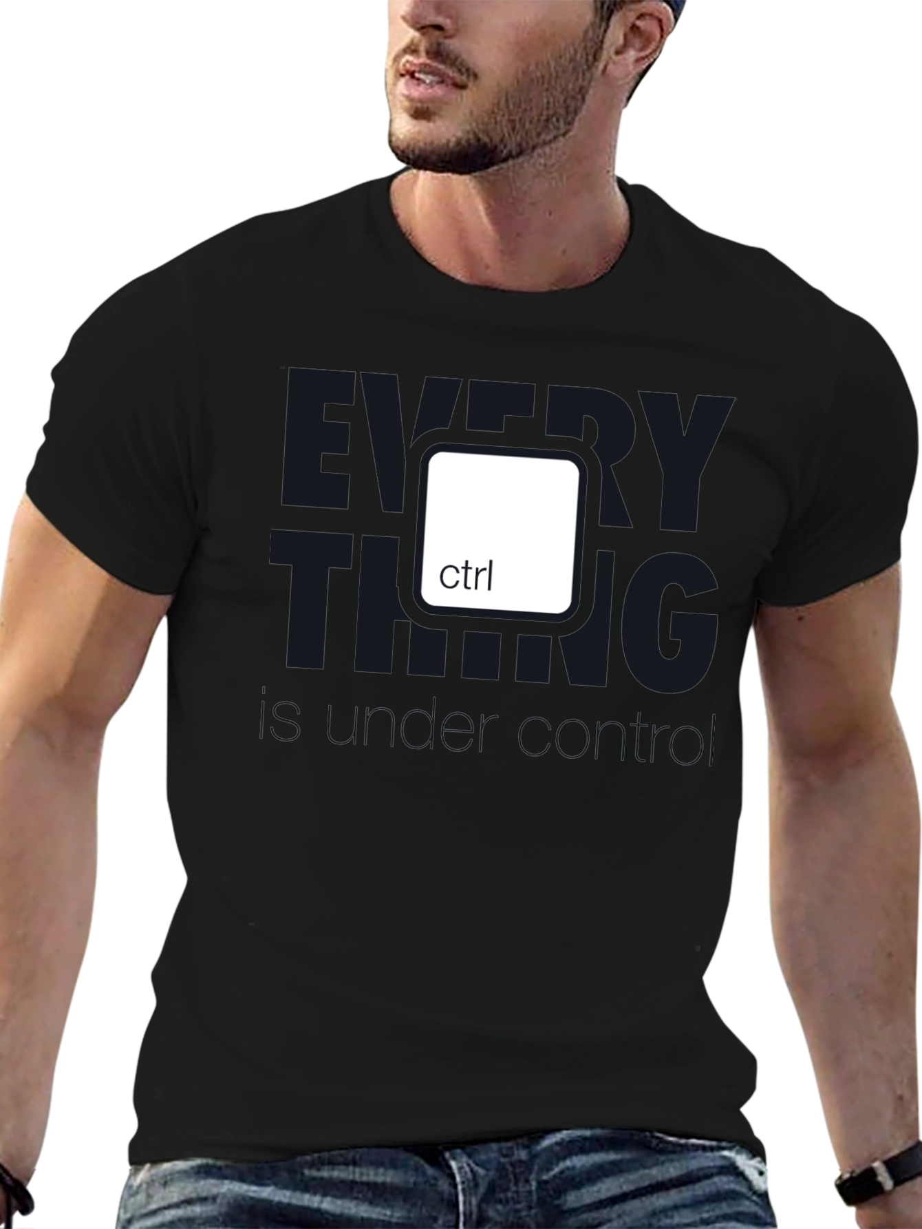 Black Control Key T-Shirt - Everything Under Control view 6