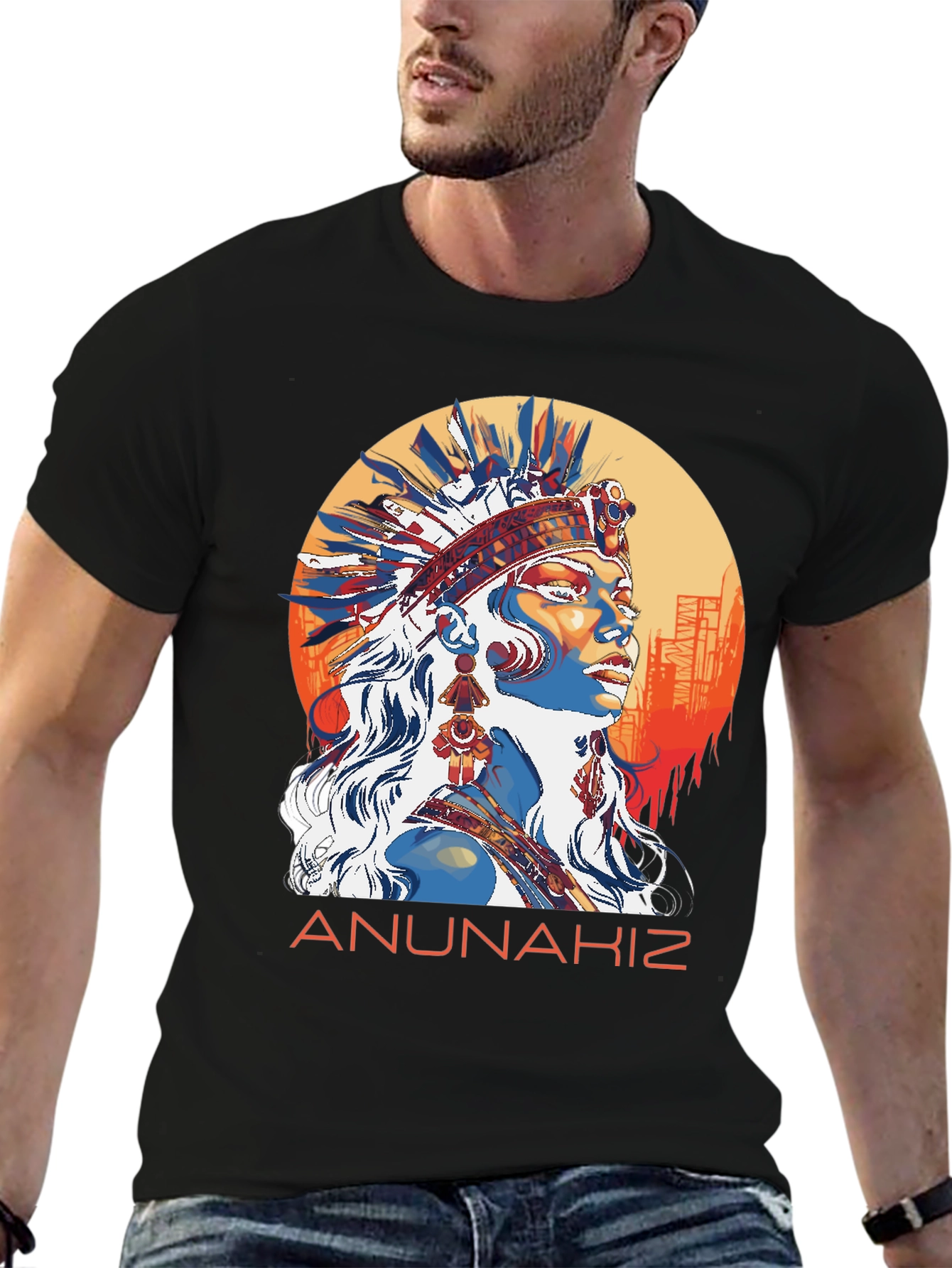 Black Anunnakiz Native American T-Shirt view 6
