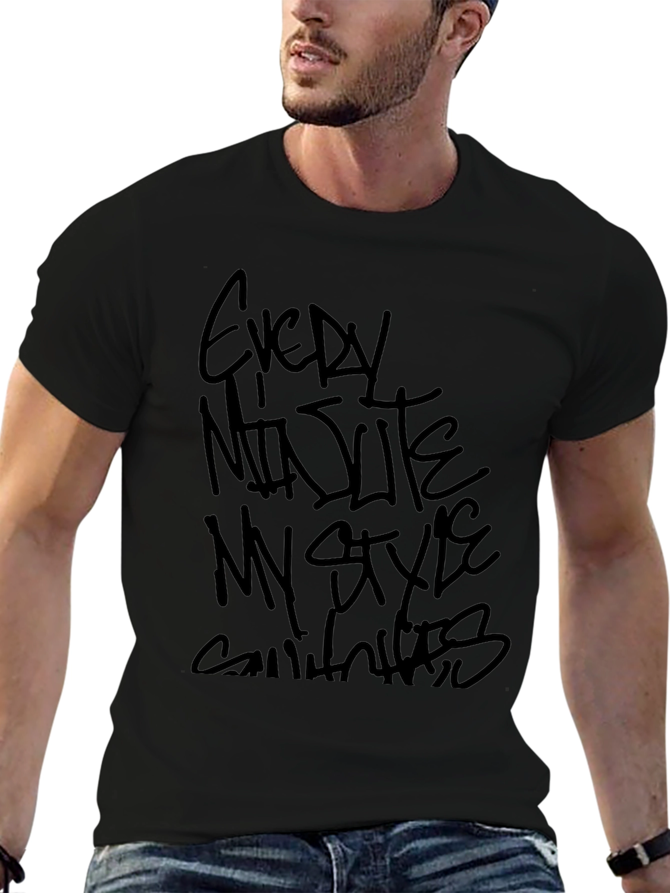 Black Every Nite My Style T-Shirt Black Casual Tee view 6