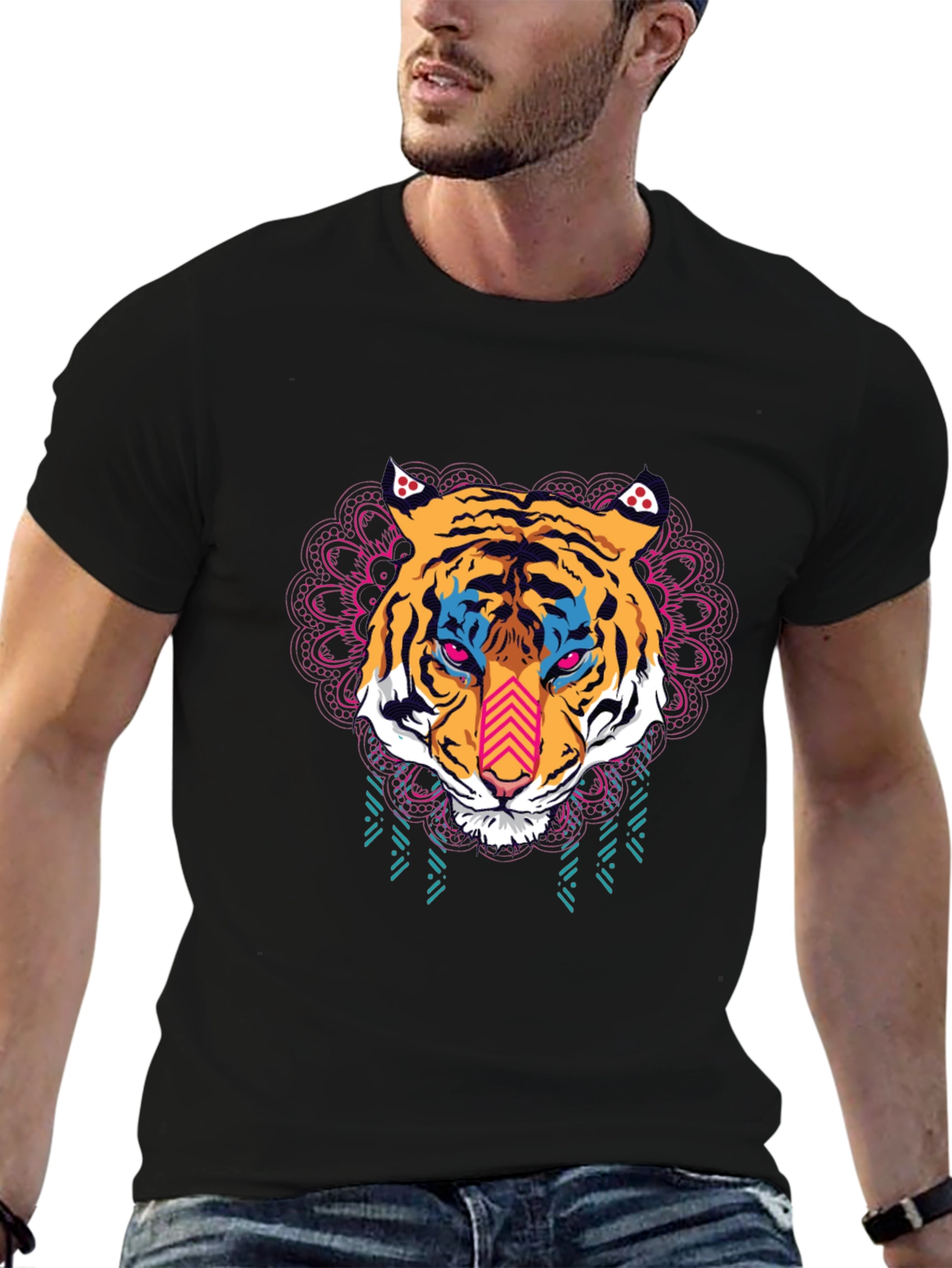 Black Tiger Graphic Tee - Vibrant Animal Design view 6