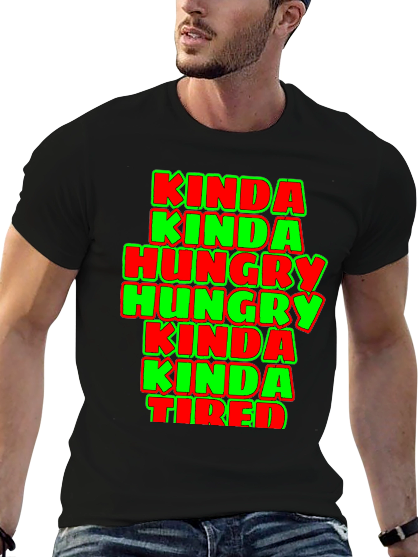 Black Kinda Hungry Kinda Tired Graphic Tee view 6