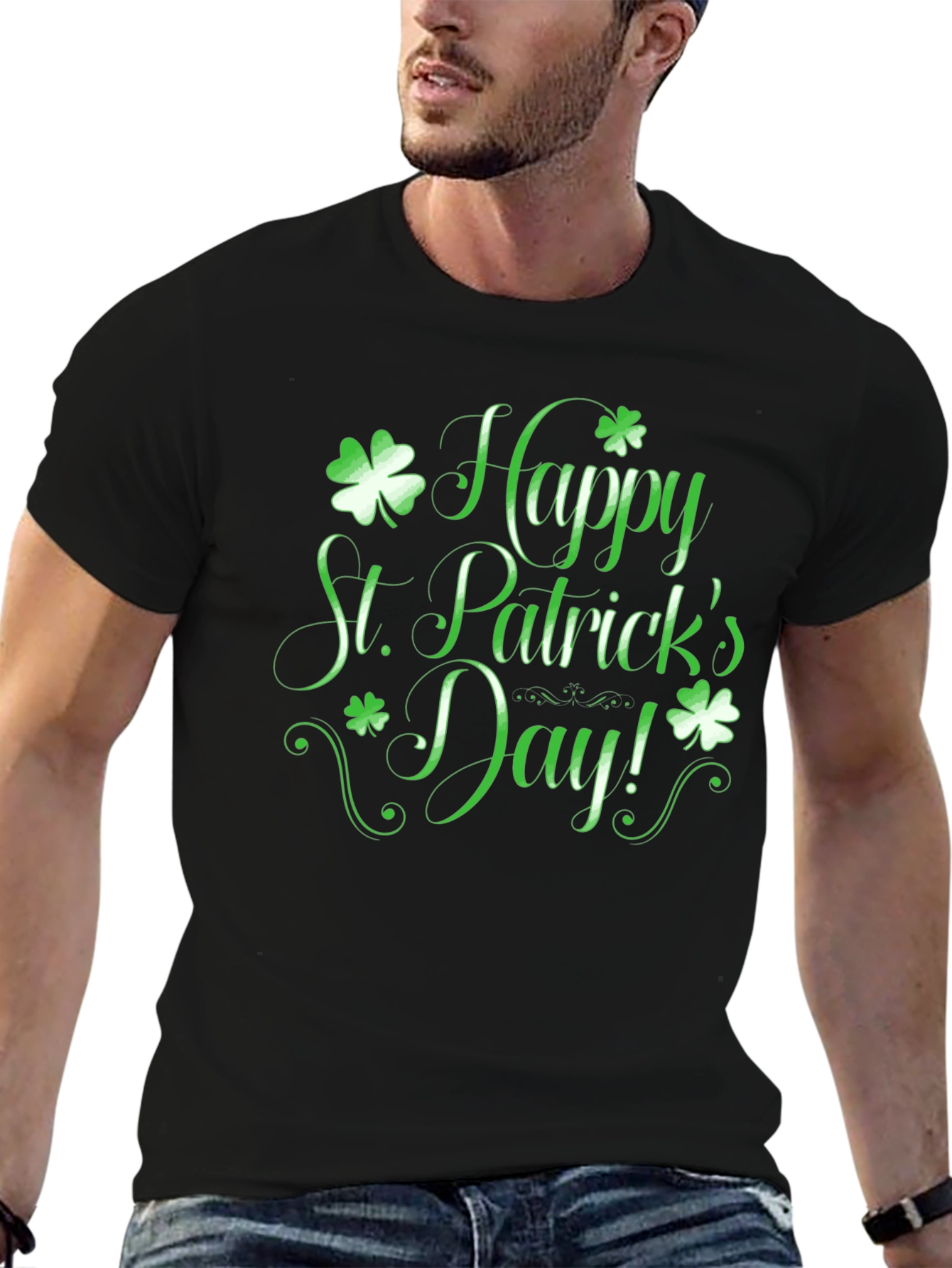 Black Happy St. Patrick's Day Graphic Tee view 6