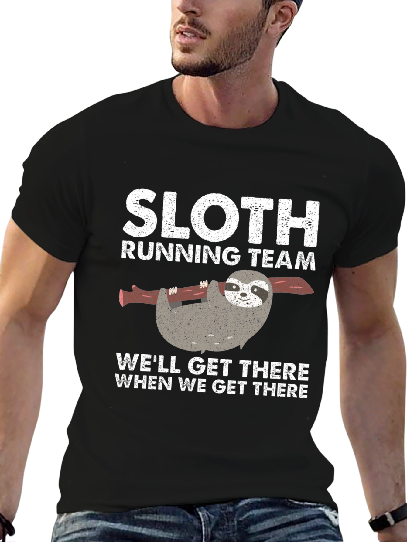 Black Sloth Running Team Graphic Tee view 6