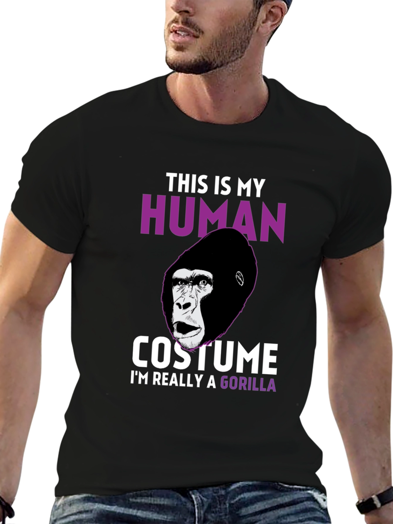 Black Human Costume Gorilla T-Shirt view 6