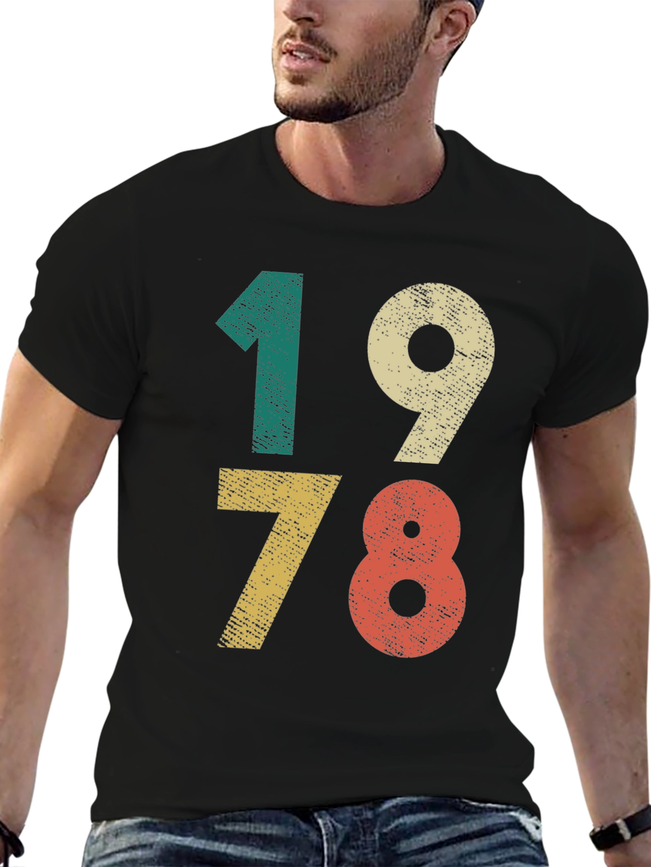 Black Retro 1978 Birthday T-Shirt Vintage Style view 6