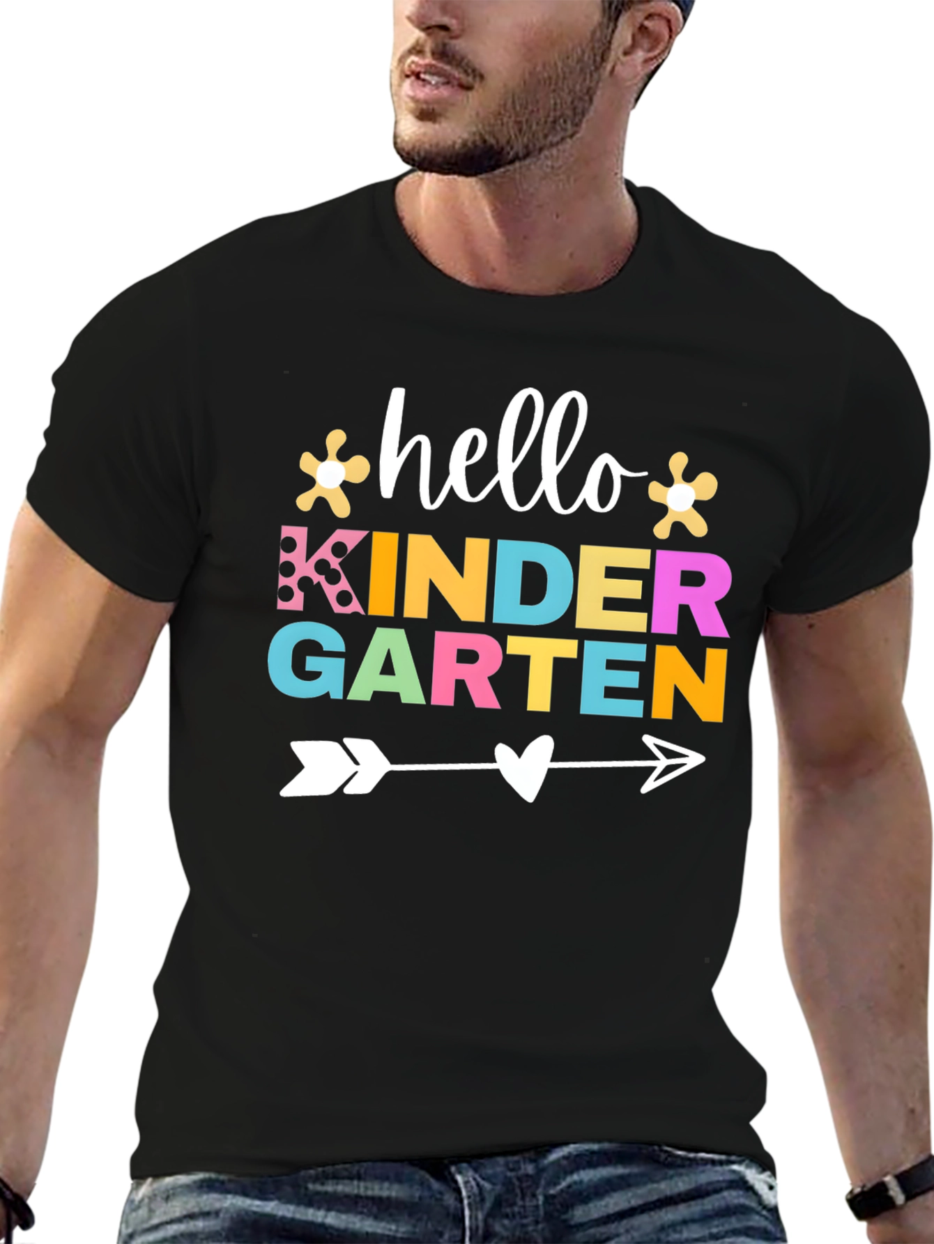 Black Hello Kindergarten T-Shirt view 6