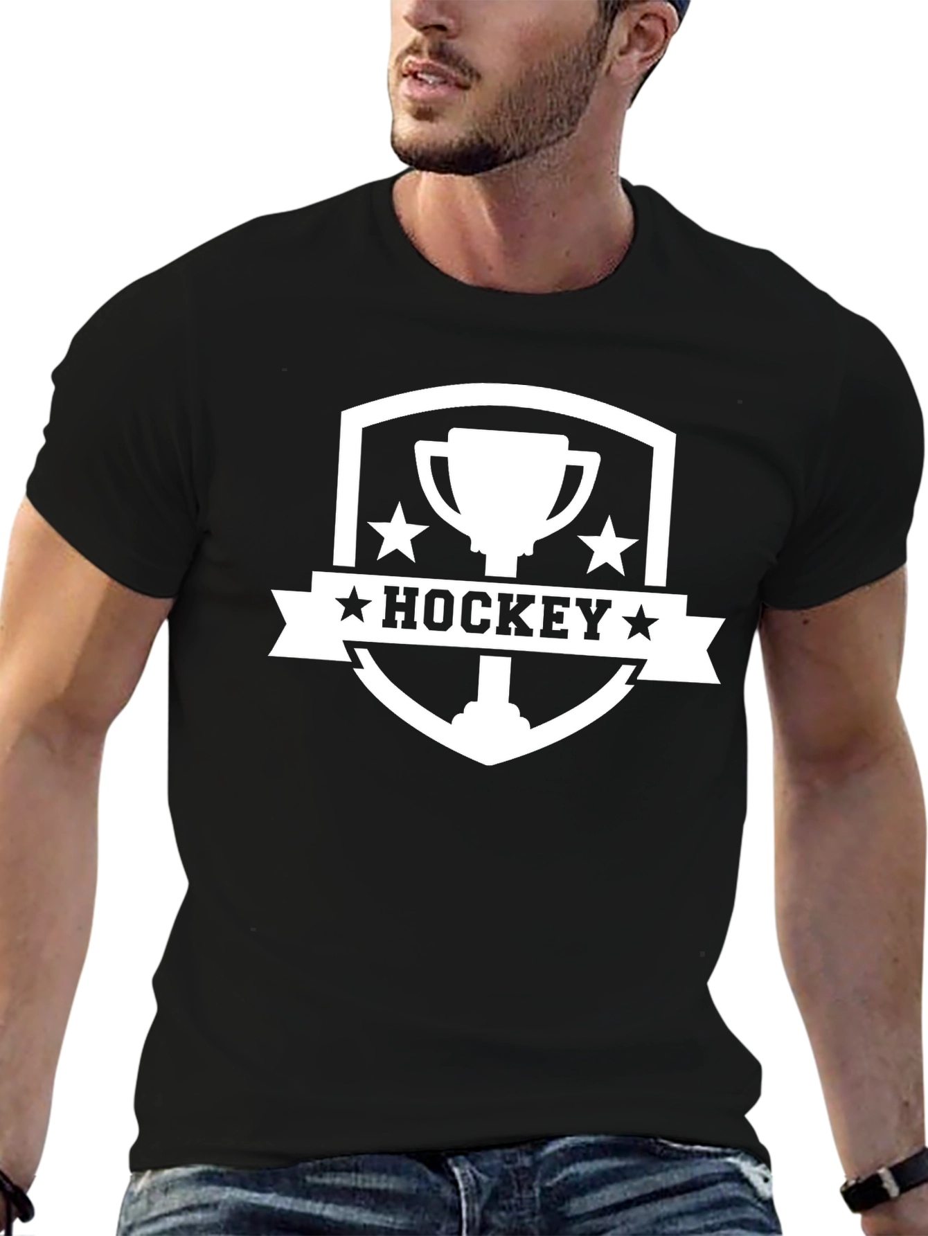 Black Hockey Trophy Graphic T-Shirt view 6