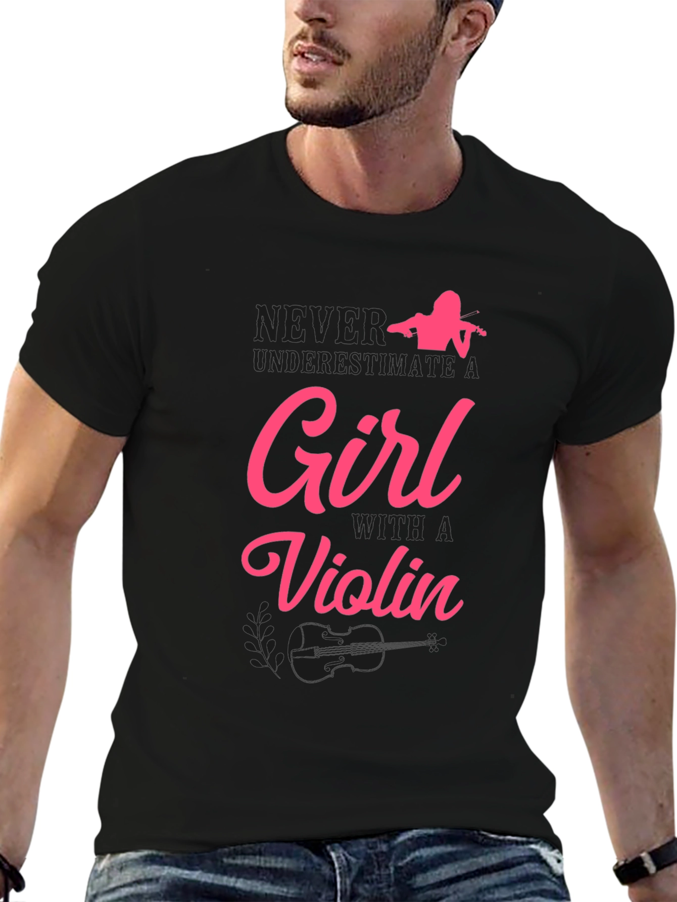 Black Girl with a Violin Graphic T-Shirt view 6