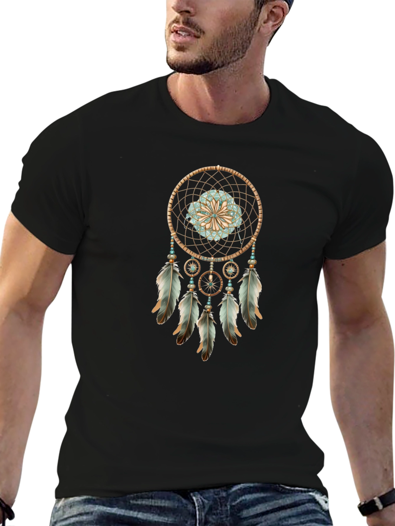 Black Dreamcatcher Graphic Tee - Boho Style view 6