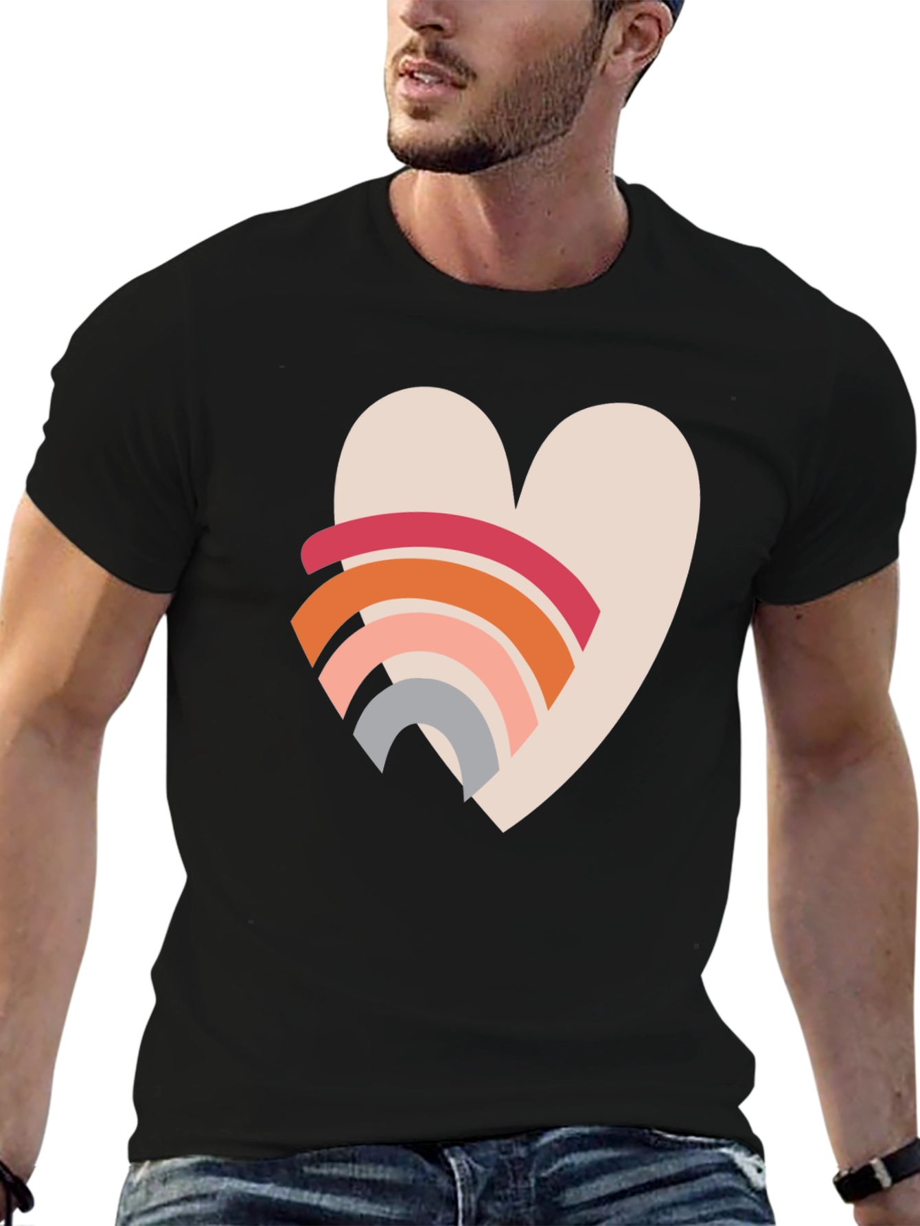 Black Heart Rainbow Graphic Tee view 6