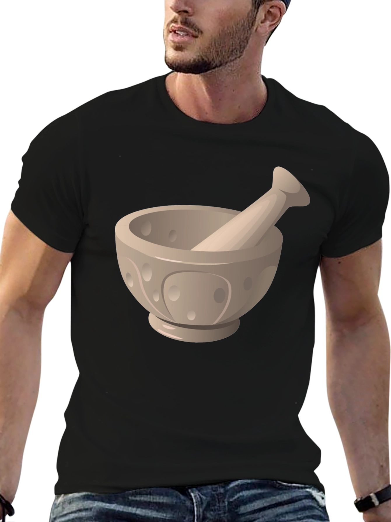 Black Mortar and Pestle Graphic Tee - Black view 6