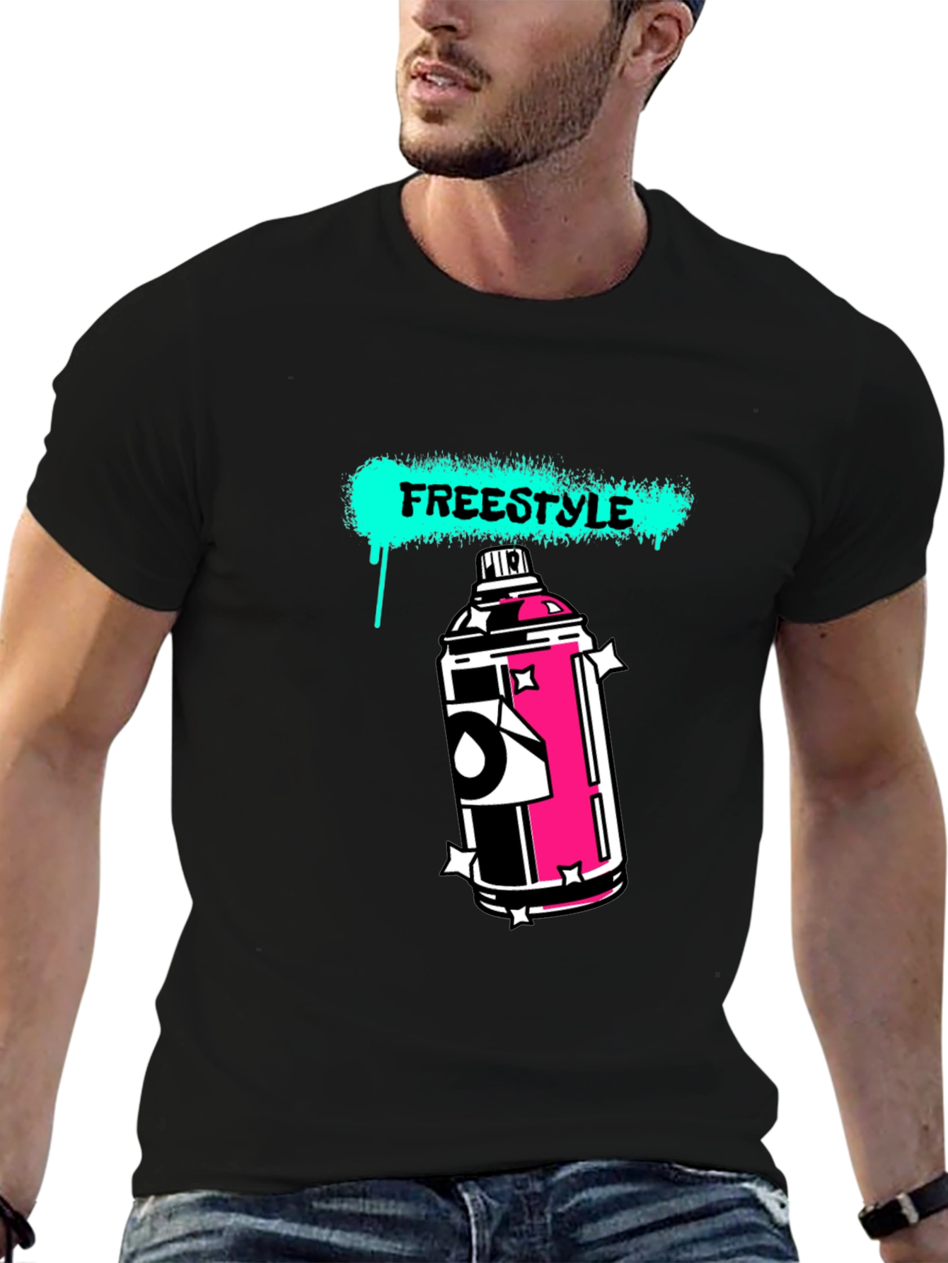 Black Freestyle Graphic T-Shirt - Urban Streetwear Tee view 6