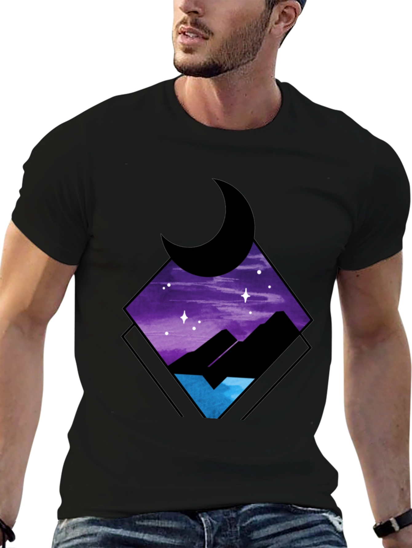 Black Nightscape Graphic Tee - Stylish Comfort view 6