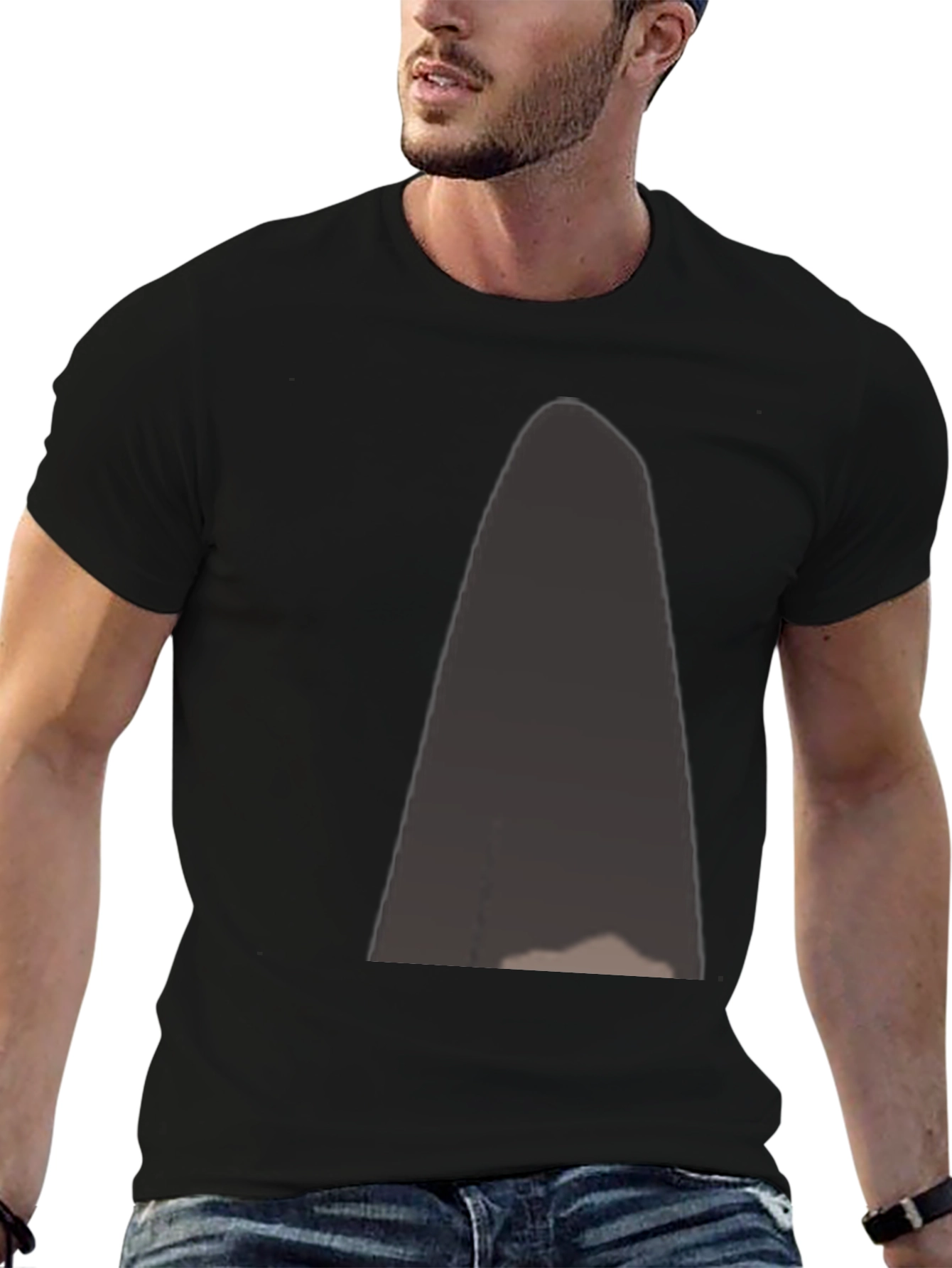 Black Men's Black Graphic Tee - Modern Style view 6
