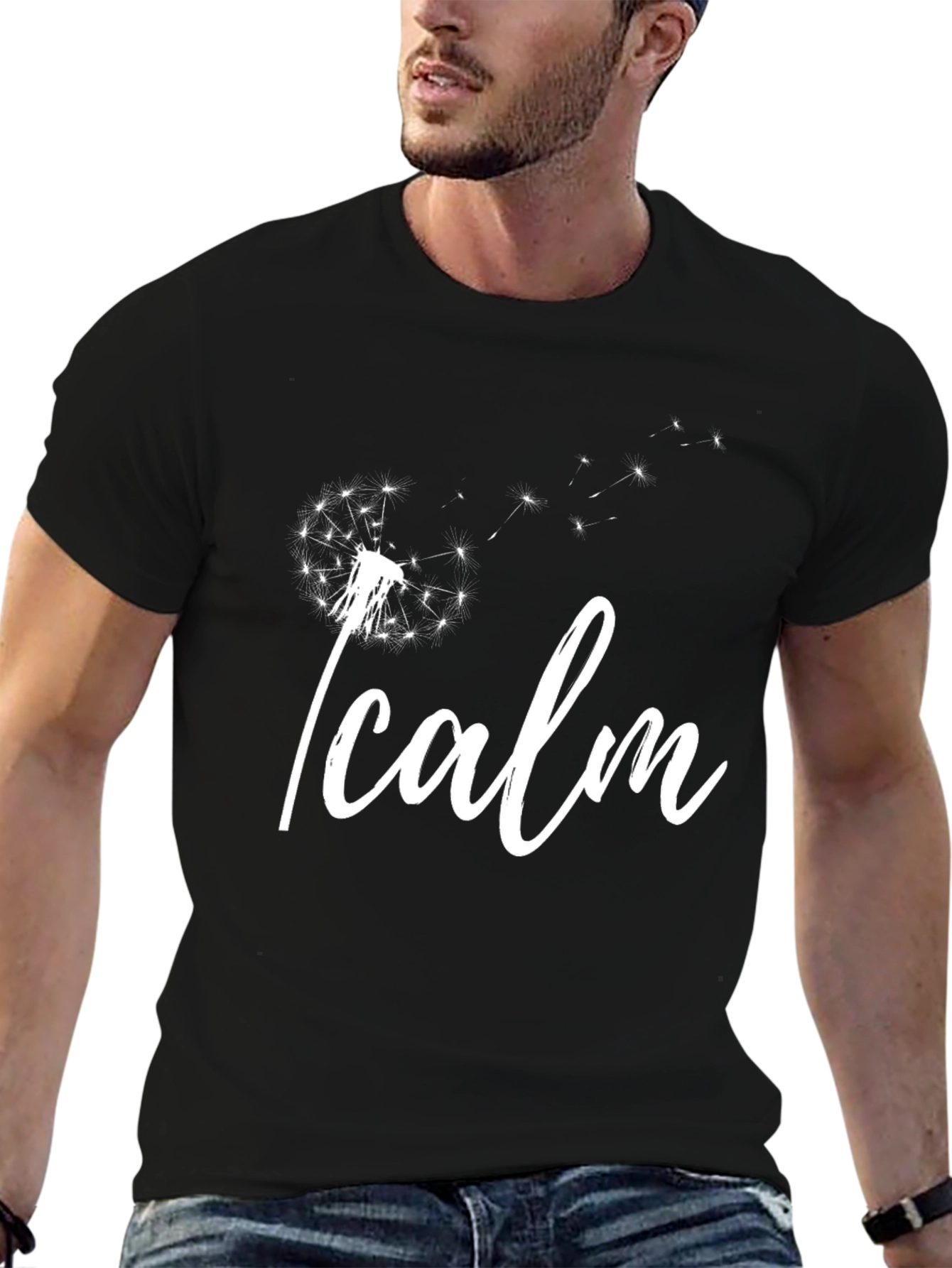 Black I Calm Dandelion Graphic Tee view 6