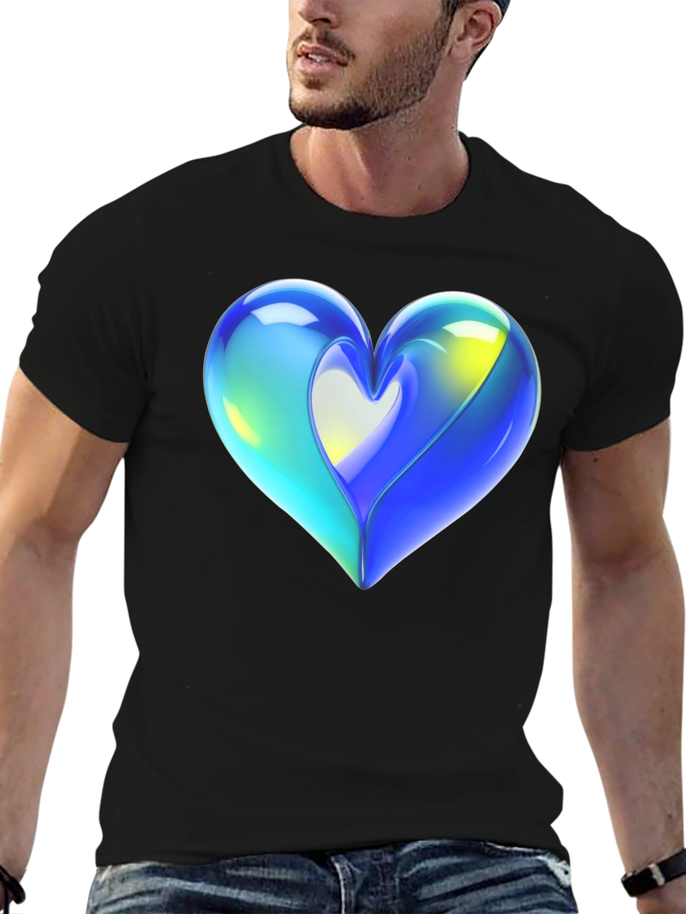 Black Heart Graphic Black T-Shirt view 6