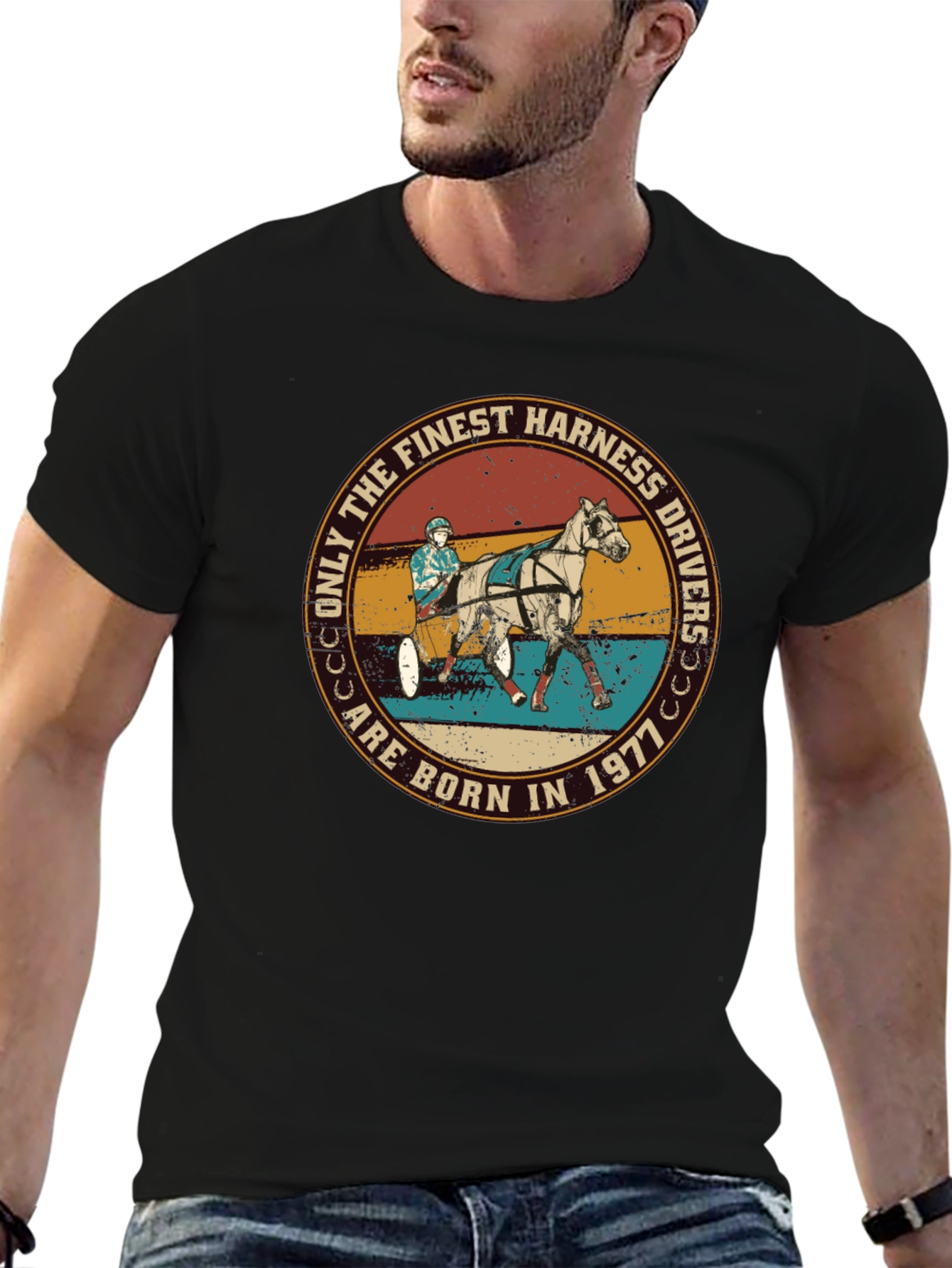 Black Harness Drivers Born in 1971 Tee view 6