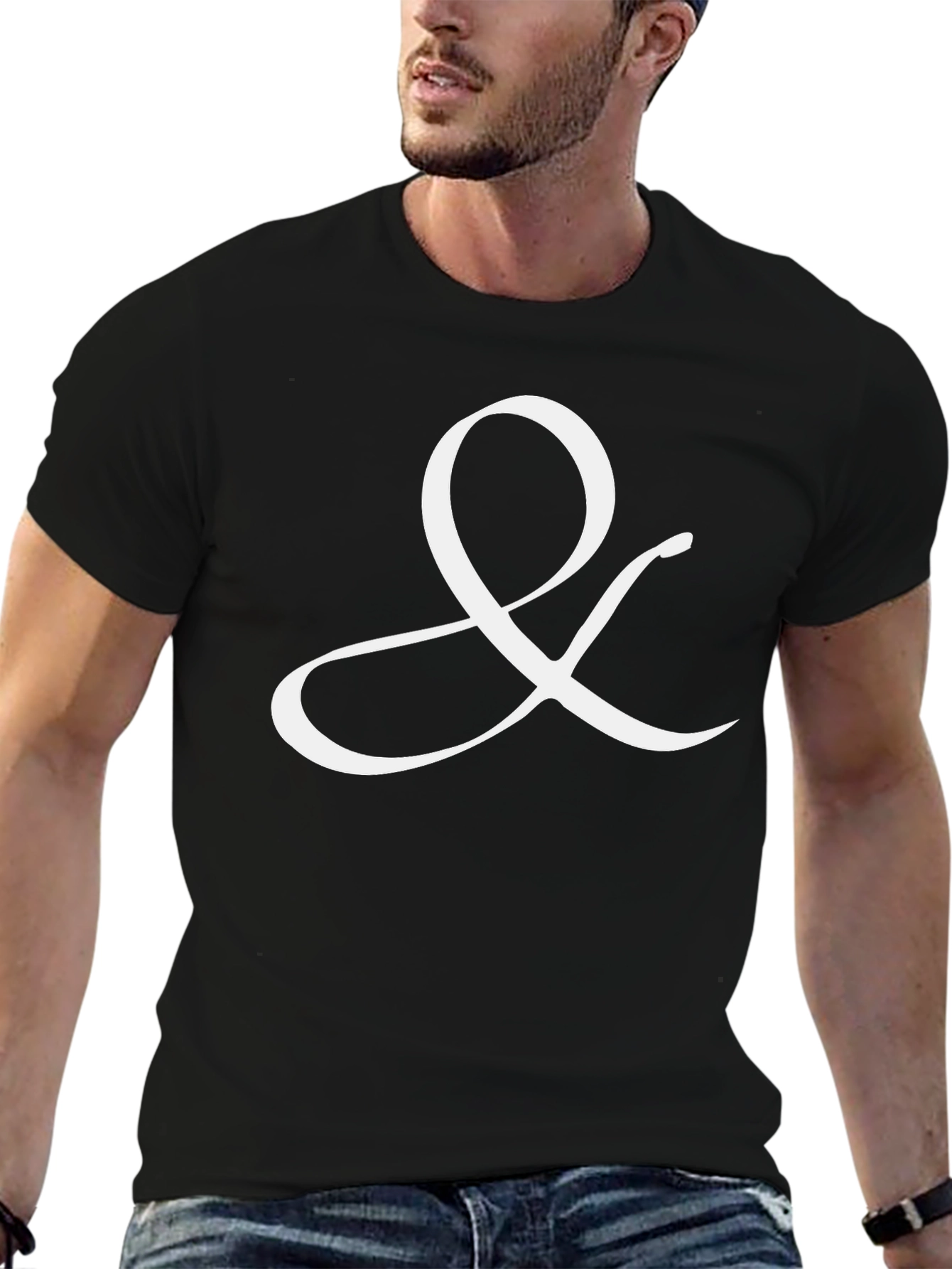 Black Elegant Ampersand T-Shirt - Classic Black view 6