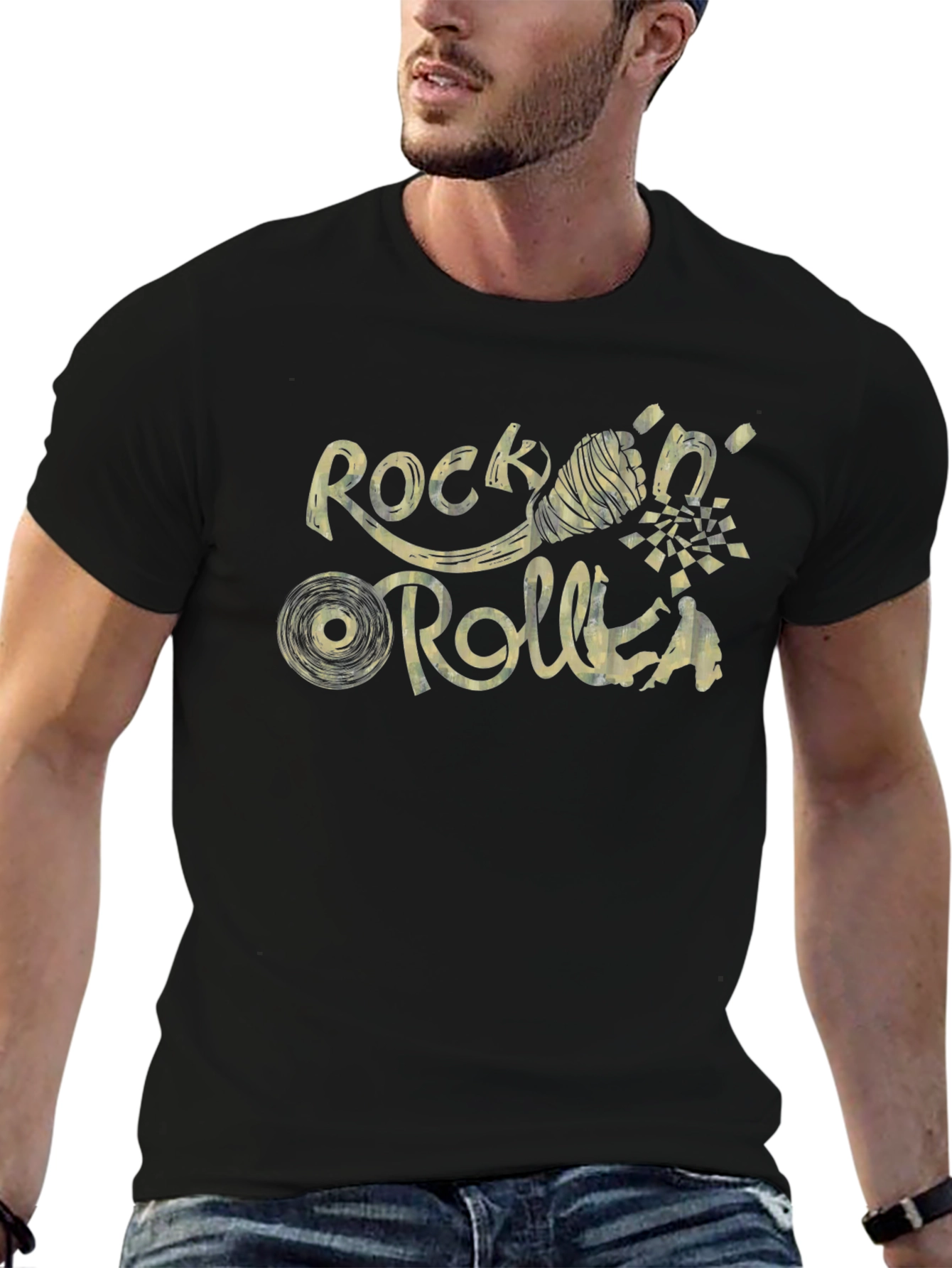 Black Rock n Roll Graphic T-Shirt view 6