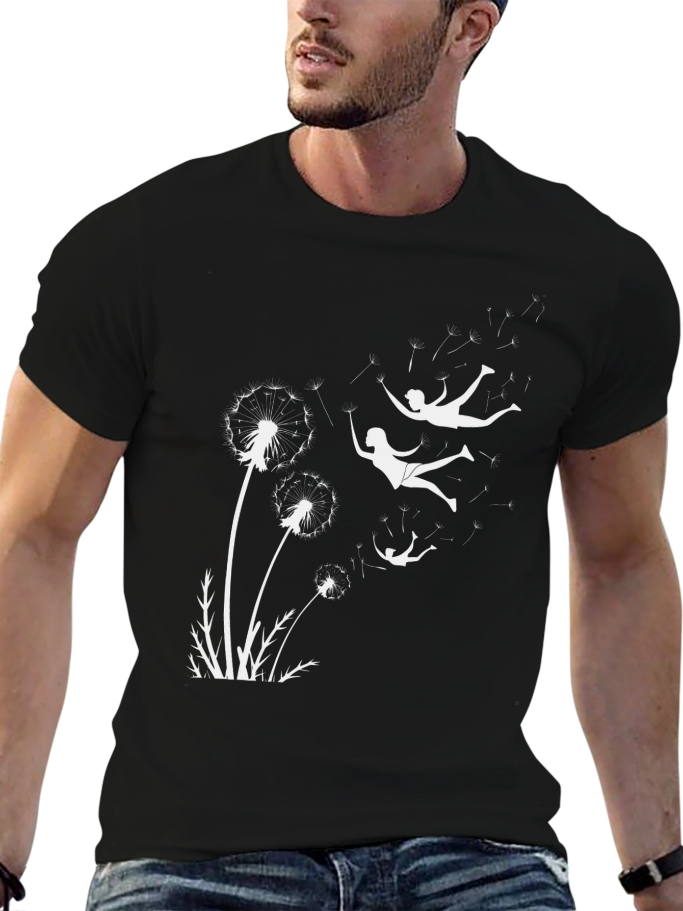 Black Dandelion Dreams Graphic Tee - Black view 6