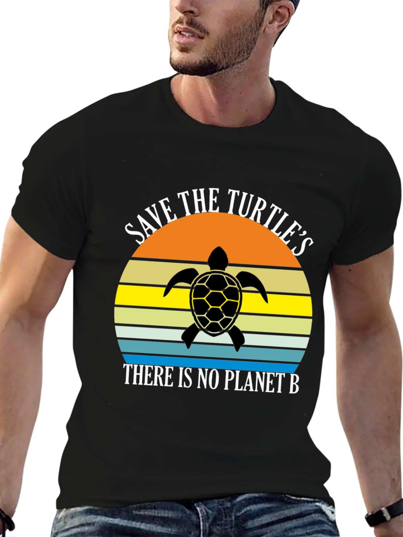 Black Save the Turtles T-Shirt - Planet B view 6