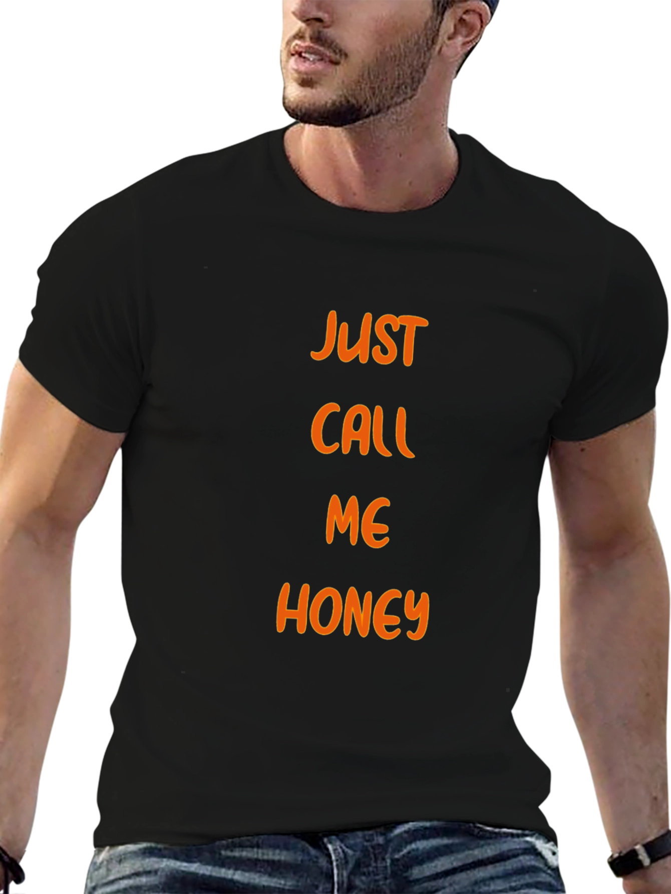 Black Just Call Me Honey Black T-Shirt view 6