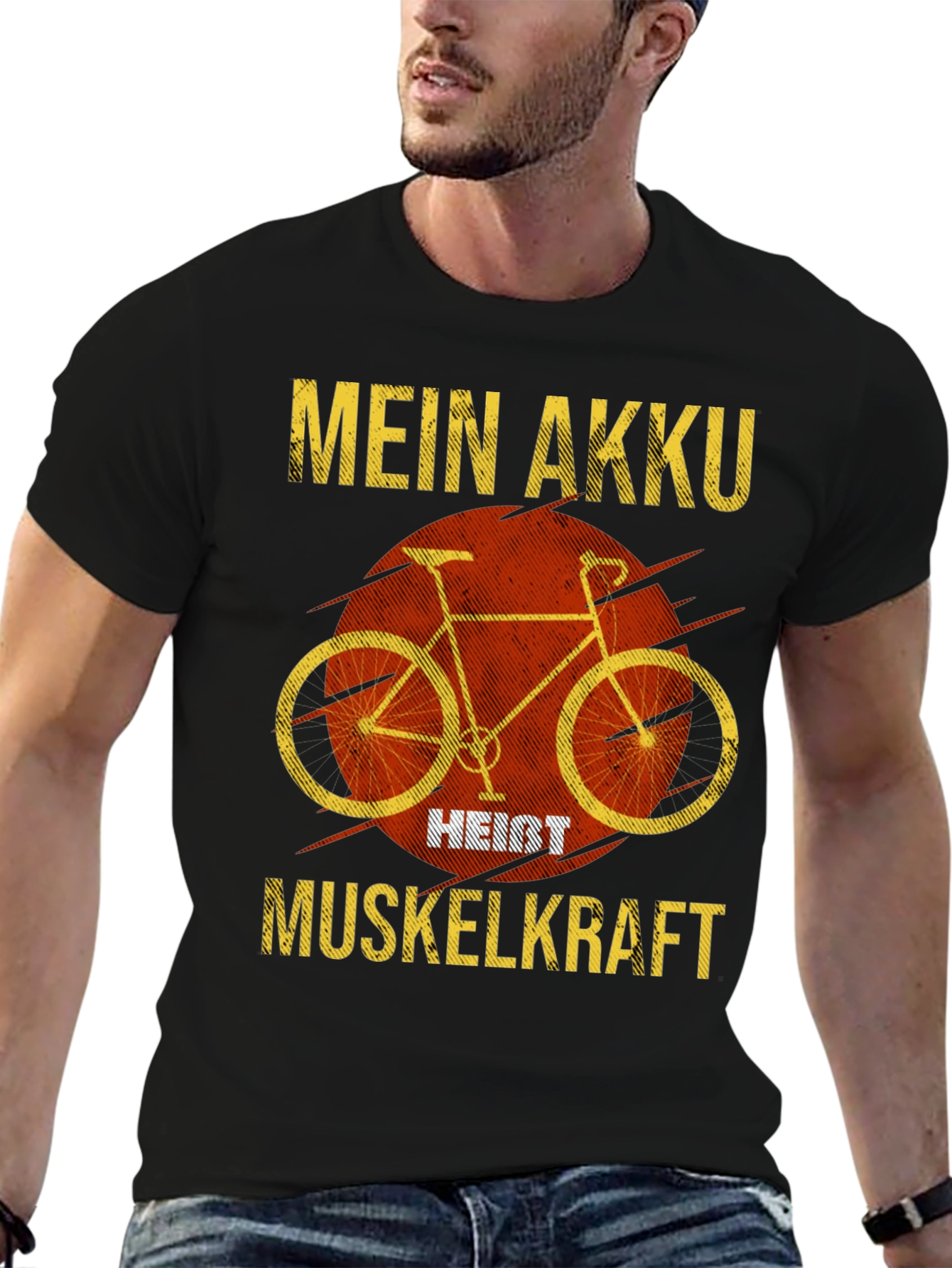 Black Mein Akku Heißt Muskelkraft T-Shirt view 6