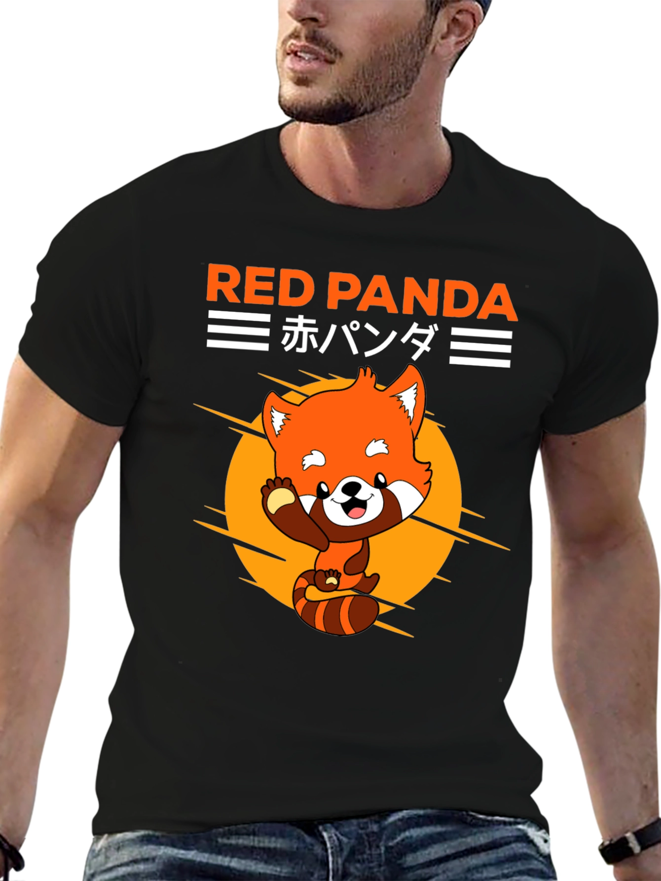 Black Red Panda Graphic Tee - Cute Anime Style view 6