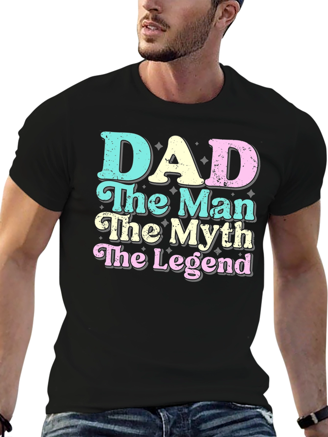 Black Dad: The Man, Myth, Legend Graphic T-Shirt view 6
