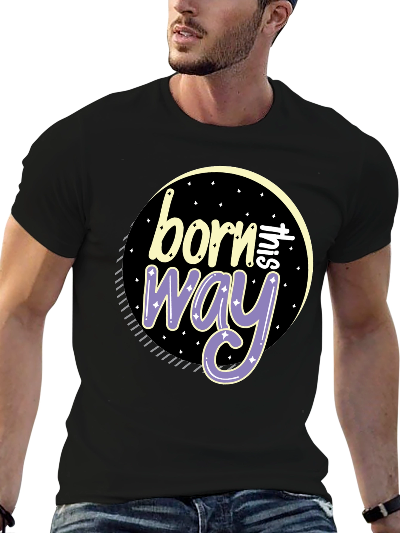 Black Born This Way Graphic Tee - Stylish Comfort view 6