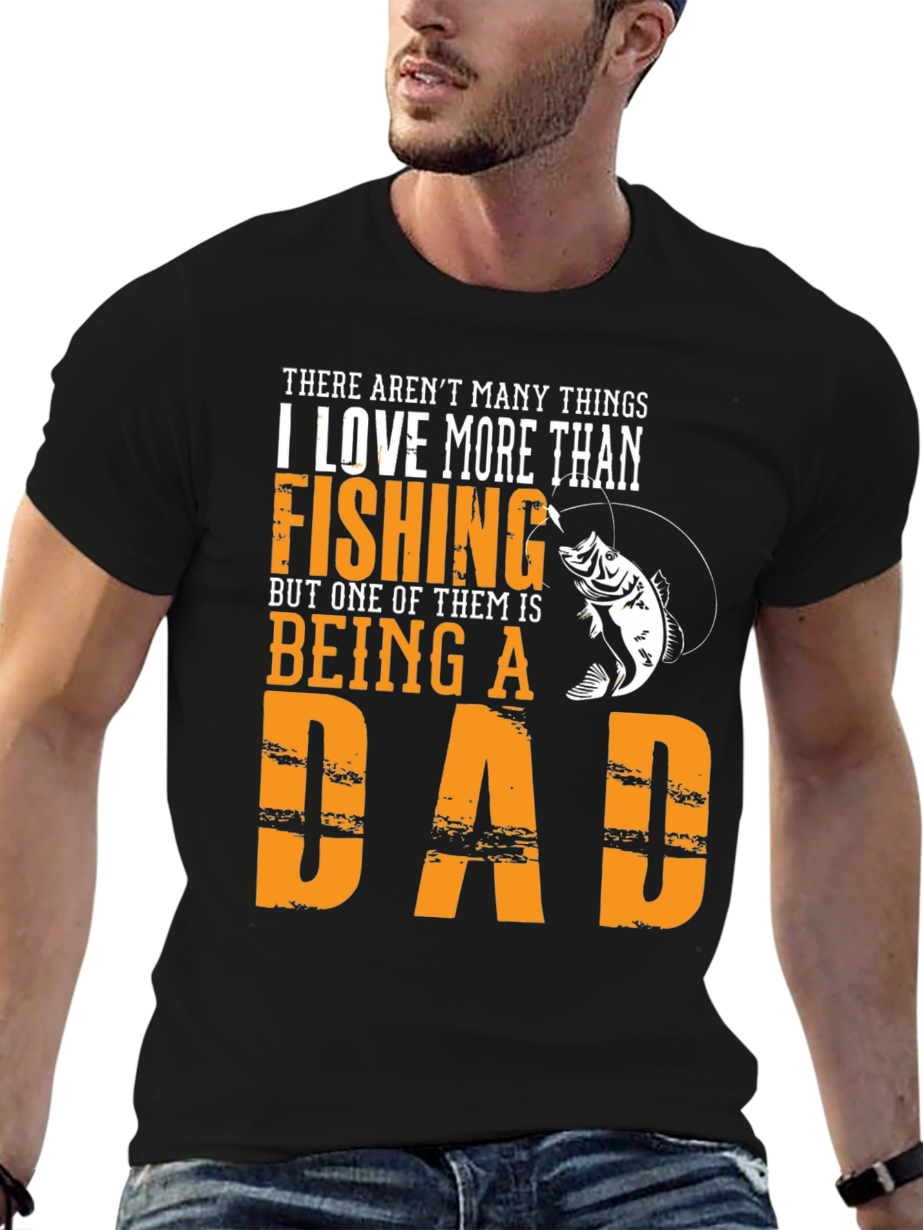 Black Fishing Dad T-Shirt - Father's Day Gift view 6