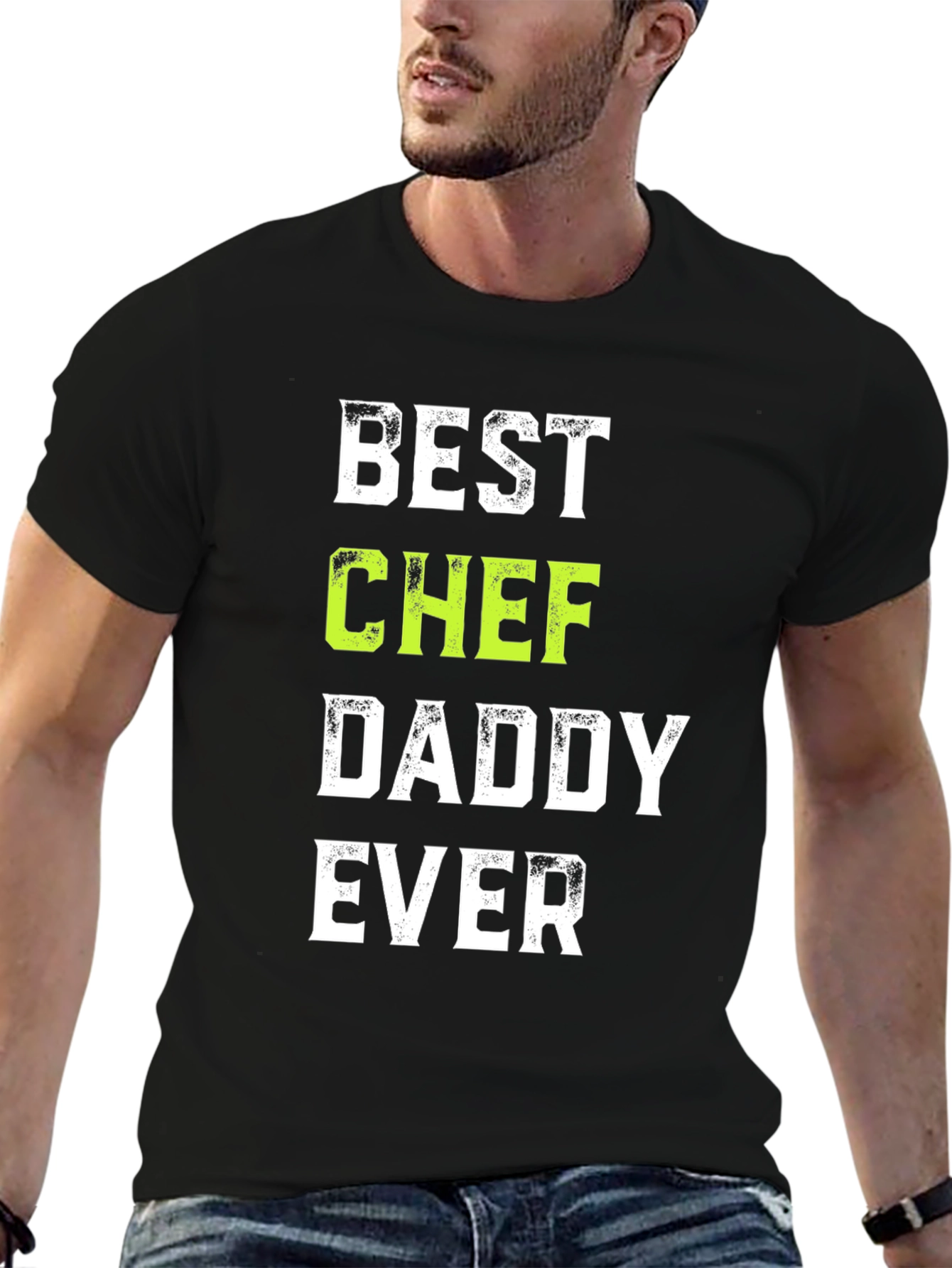 Black Best Chef Daddy Ever T-Shirt - Father's Day Cook Gift view 6