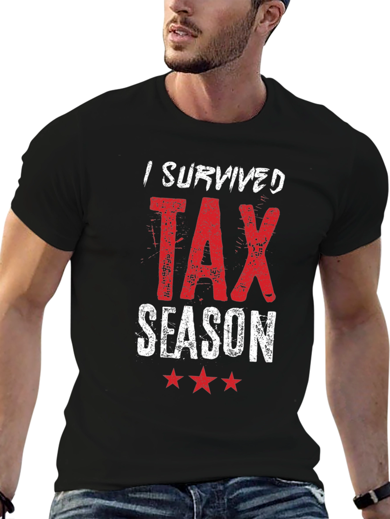 Black I Survived Tax Season T-Shirt - Black view 6