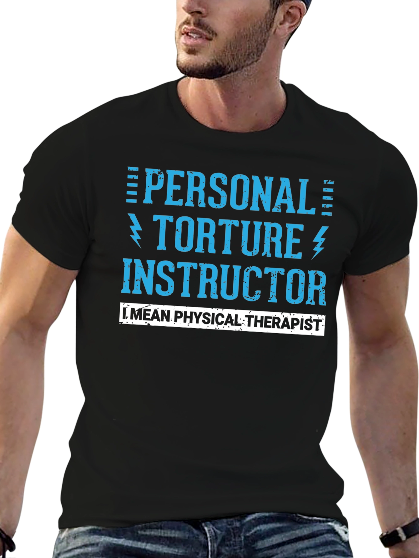 Black Personal Torture Instructor - Physical Therapist T-Shirt view 6