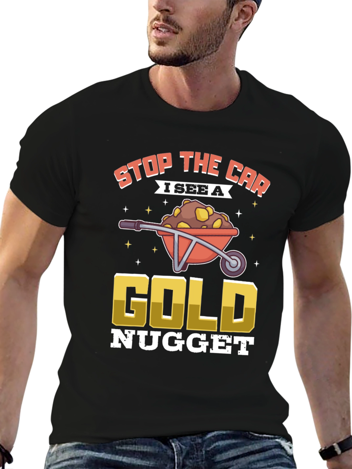Black Gold Nugget T-Shirt: Stop The Car! view 6