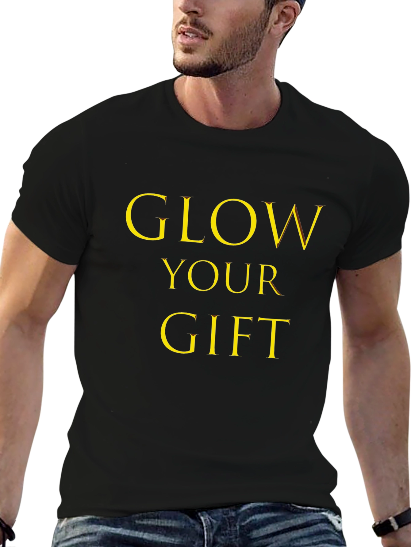 Black Glow Your Gift Black Graphic Tee view 6
