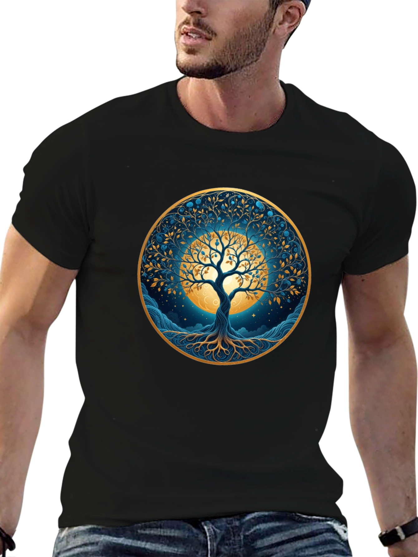 Black Tree of Life Black T-Shirt view 6