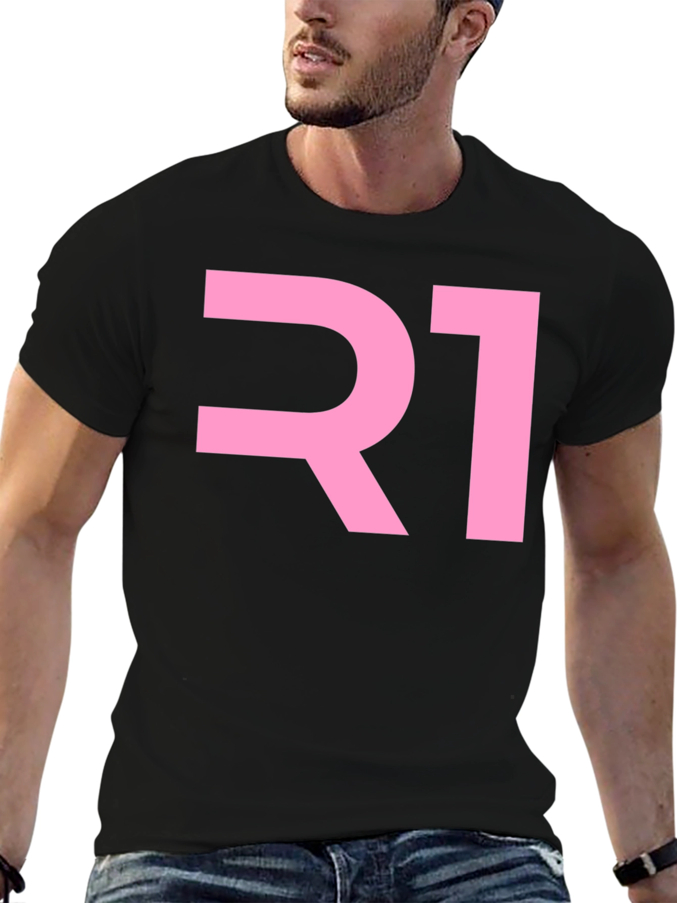 Black R1 Graphic T-Shirt - Bold & Stylish view 6