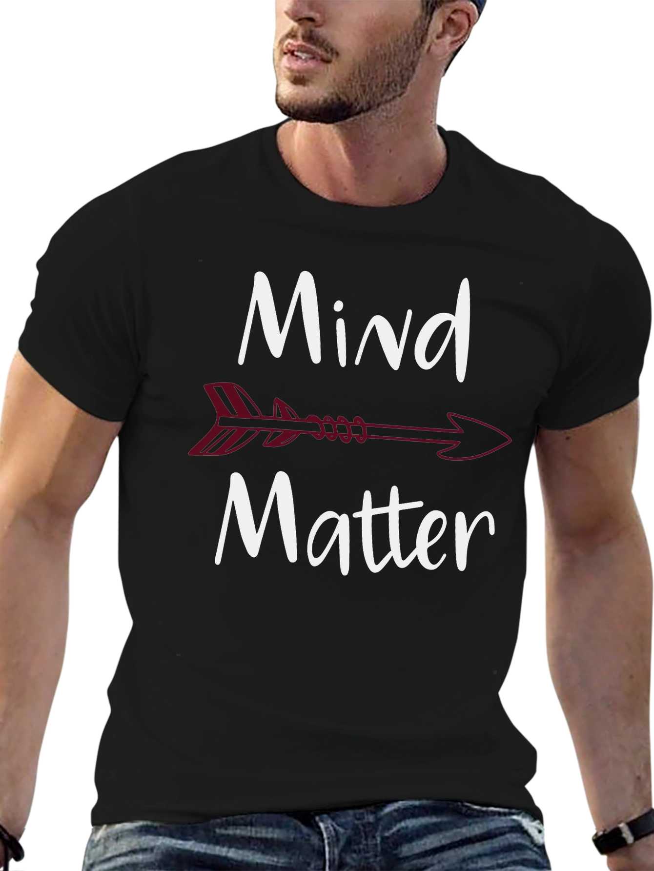 Black Mind Over Matter Graphic T-Shirt - Unisex Tee view 6