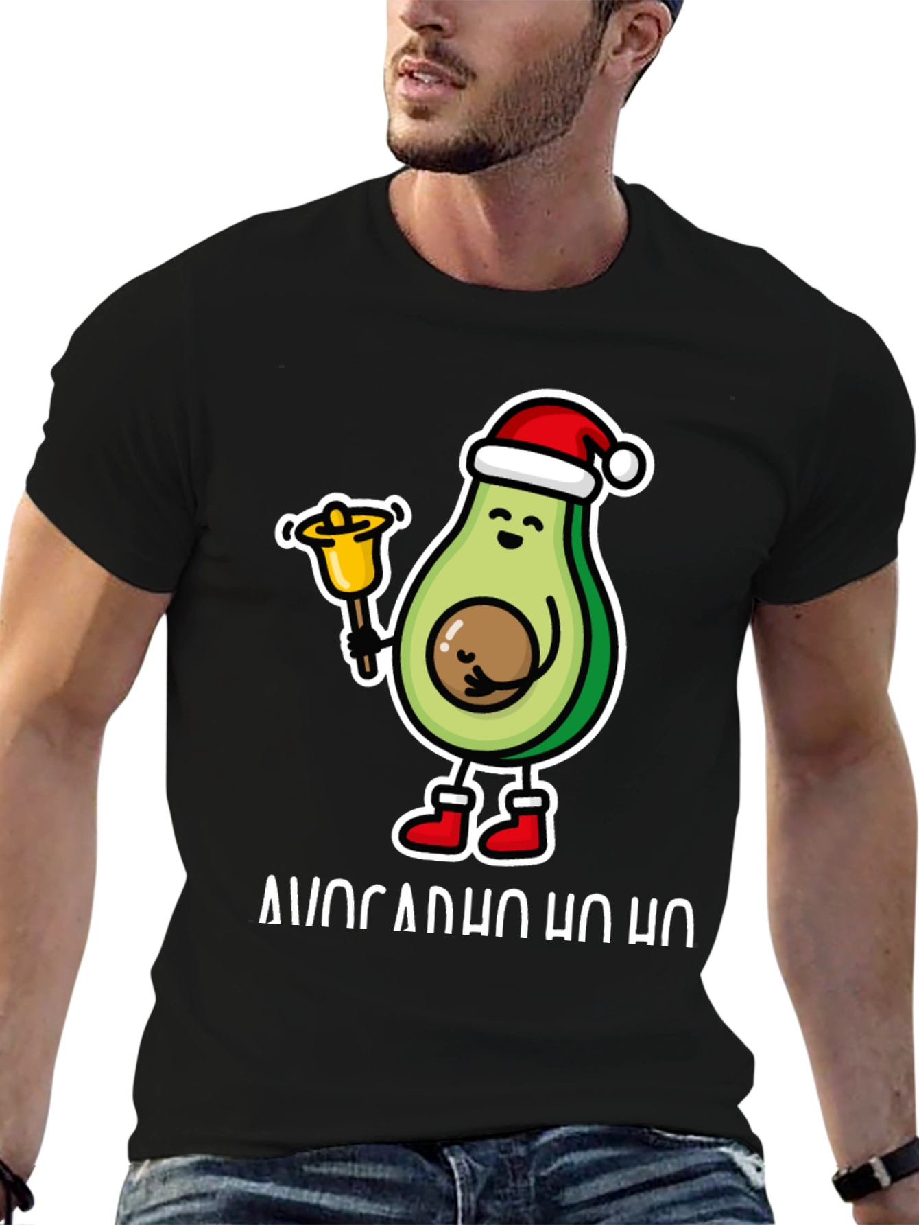 Black Avocado Ho Ho Christmas T-Shirt view 6