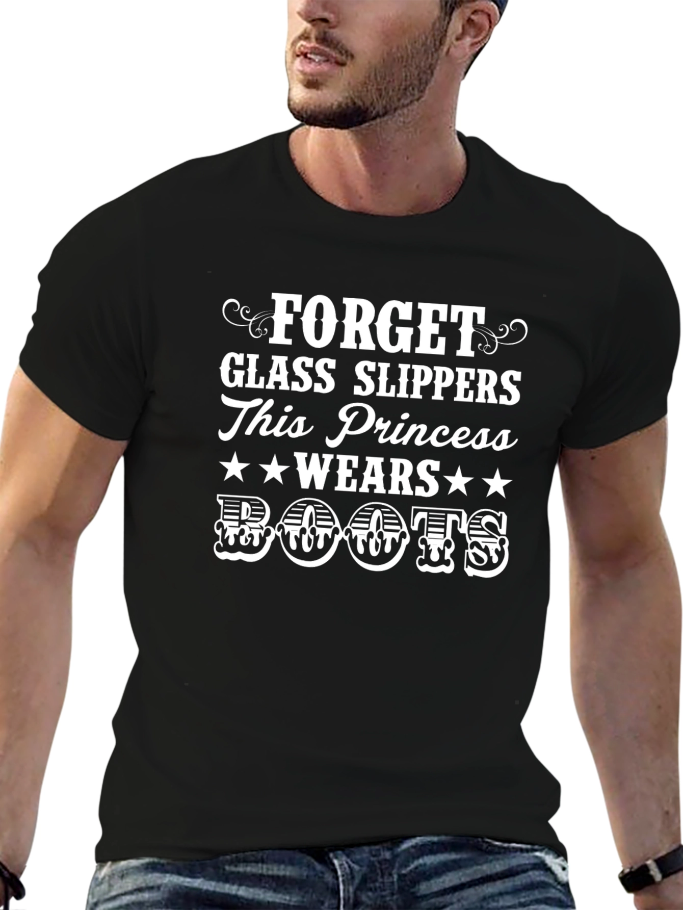 Black Princess Wears Boots Graphic Tee - Forget Glass Slippers view 6