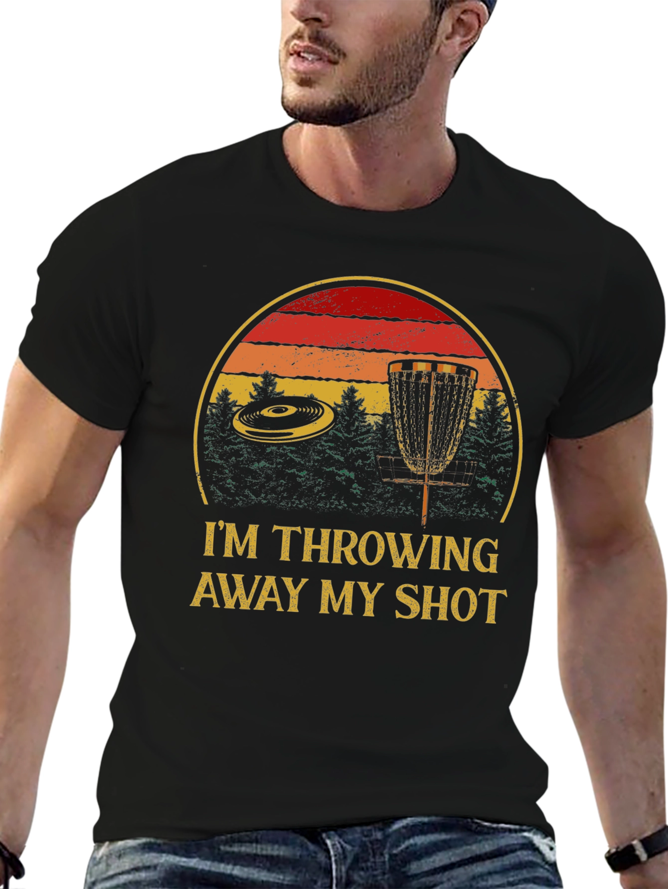 Black I'm Throwing Away My Shot Disc Golf T-Shirt view 6