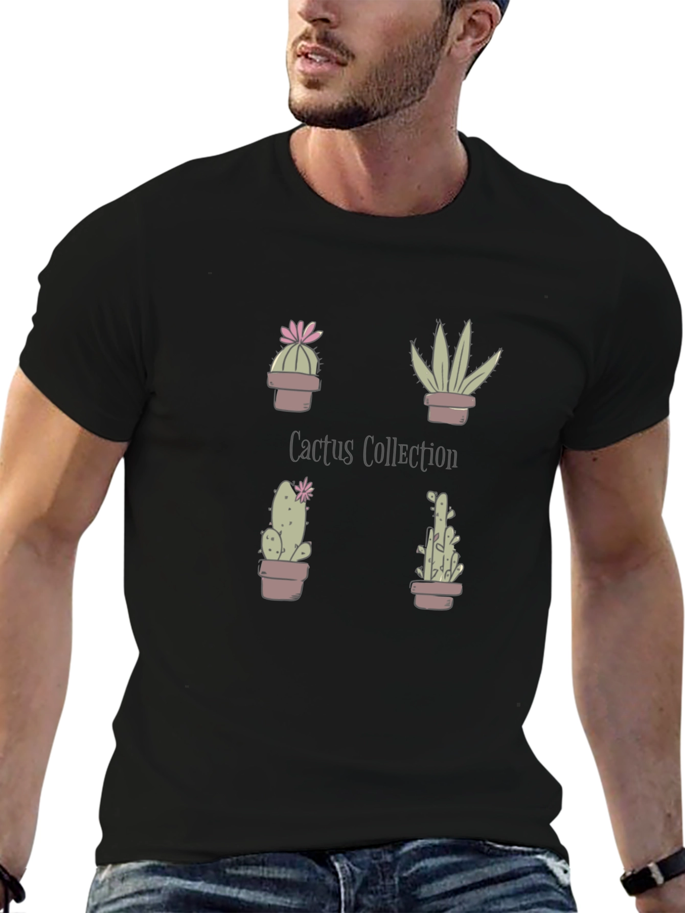 Black Cactus Collection Graphic Tee - Black view 6