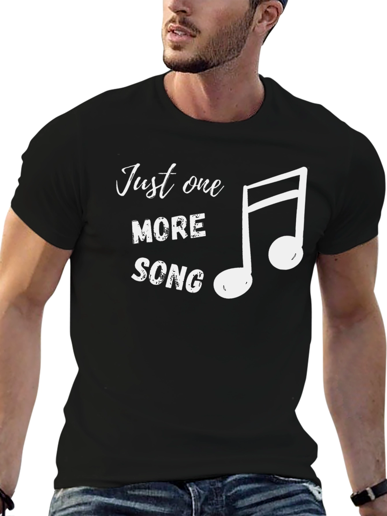 Black Just One More Song Black T-Shirt Music Lover view 6