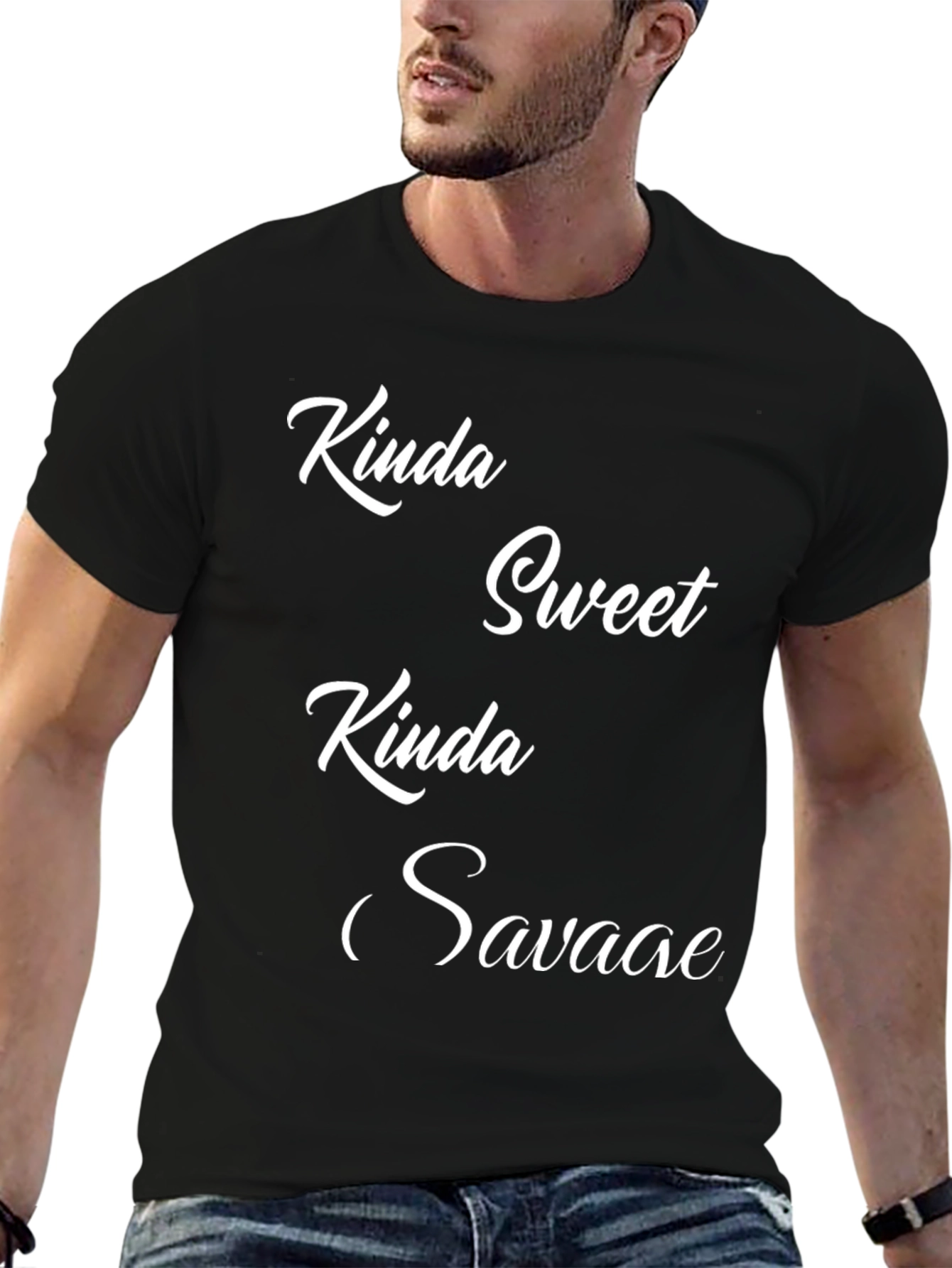 Black Kinda Sweet Kinda Savage Black T-Shirt view 6
