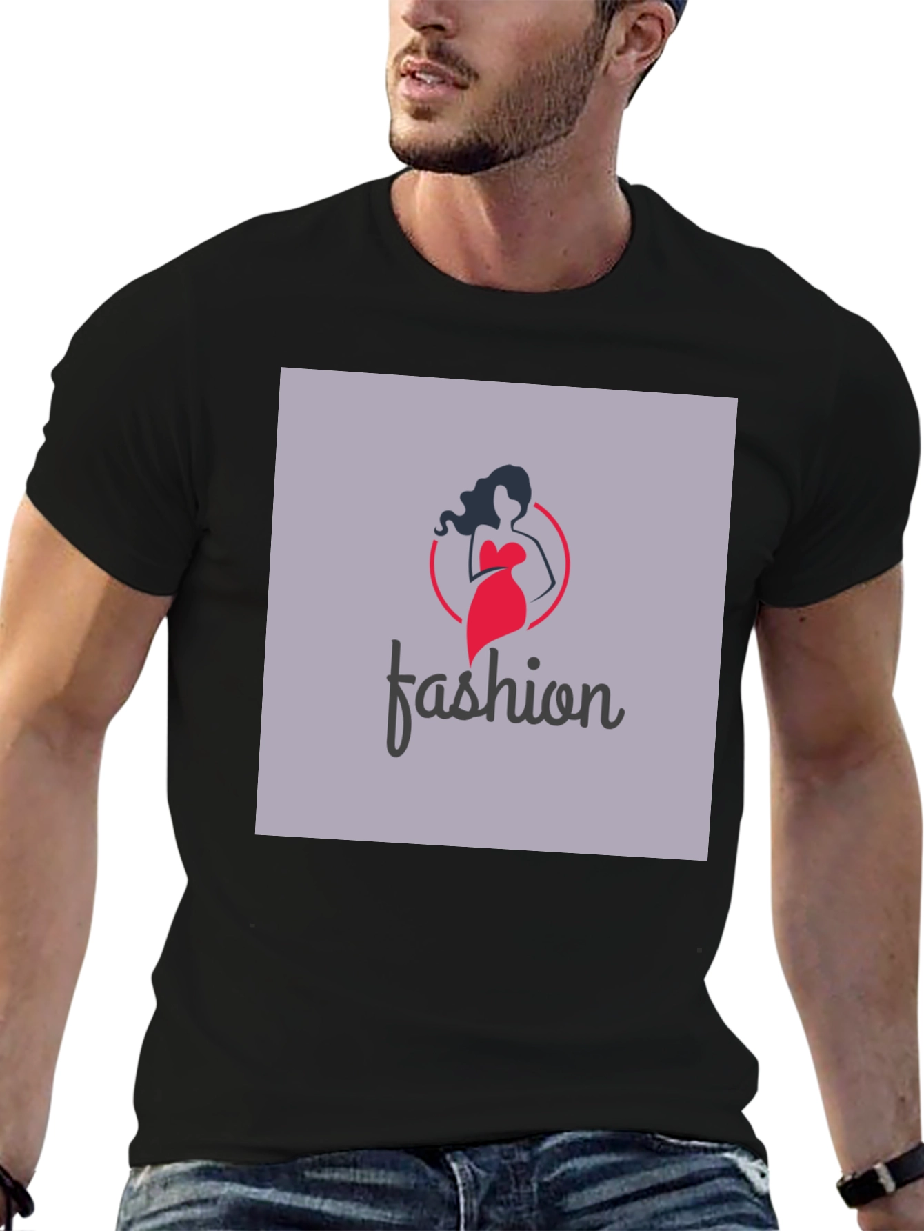 Stylish Fashion Logo Black T-Shirt - 6